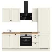 Kuchynská linka 240 cm, biela/dekor dub Sierra - čierna/biela, Modern, kov/kompozitné drevo (240cm) - Nobilia