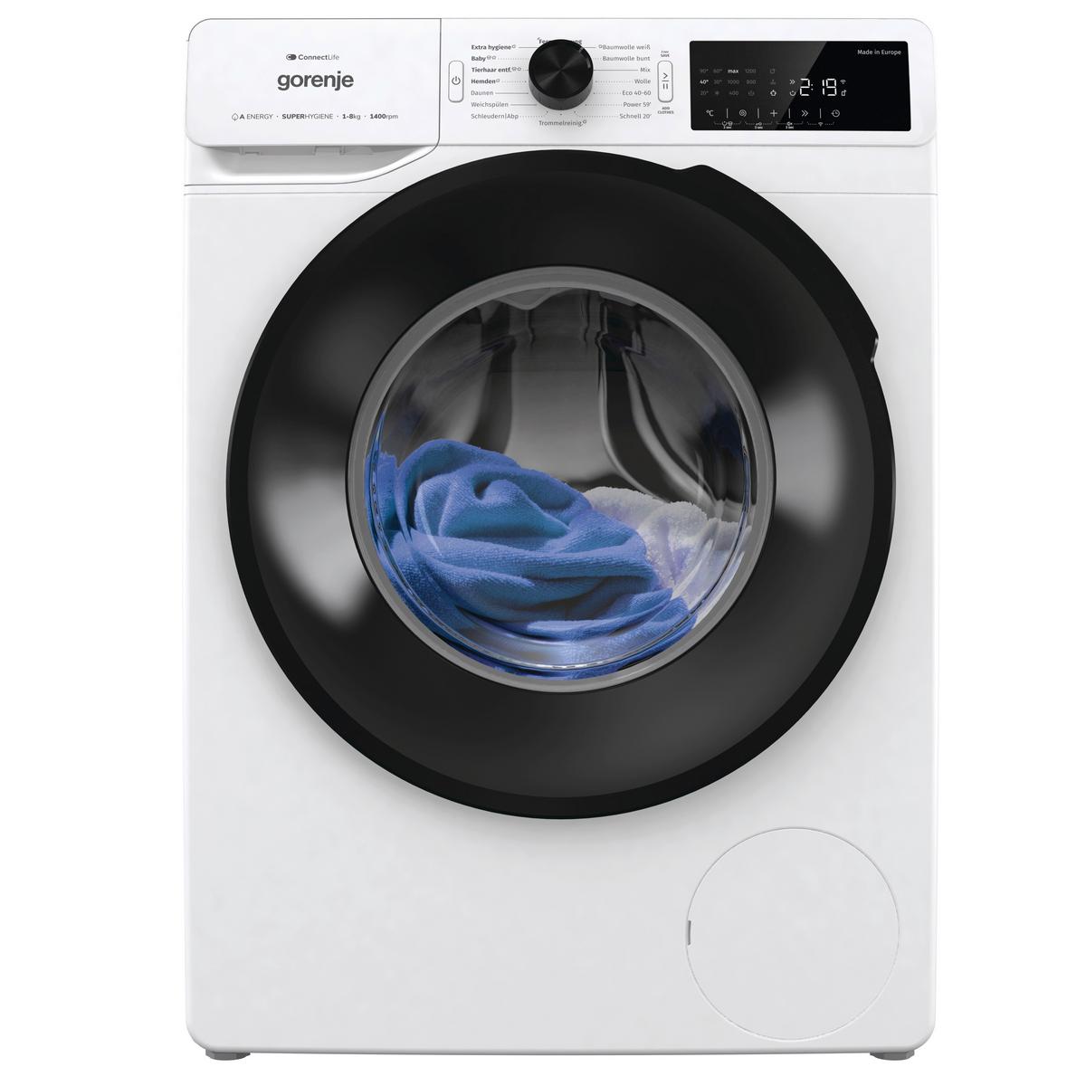 WASCHMASCHINE Füllmenge ca. 8 KG, EEKL: A - Weiß, Basics, Glas/Kunststoff (60/85/46,5cm) - Gorenje