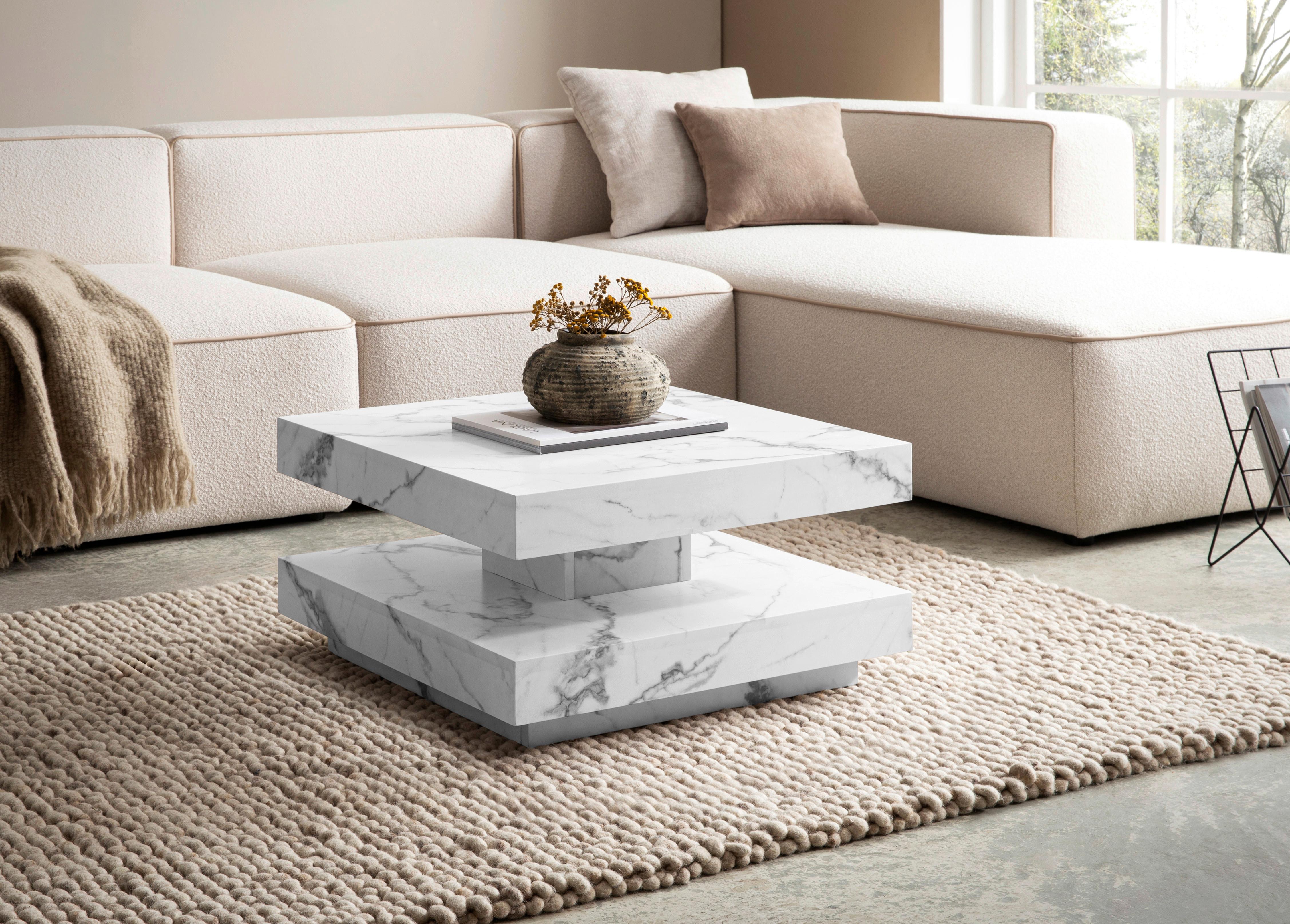 Couchtisch Weiß L: 60 Cm - Weiß, Design, Holzwerkstoff (60/60/34cm) - Livetastic