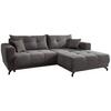 Ecksofa Restato Grau S: 246/177 cm - Schwarz/Grau, MODERN, Holz/Textil (246/177cm) - MID.YOU