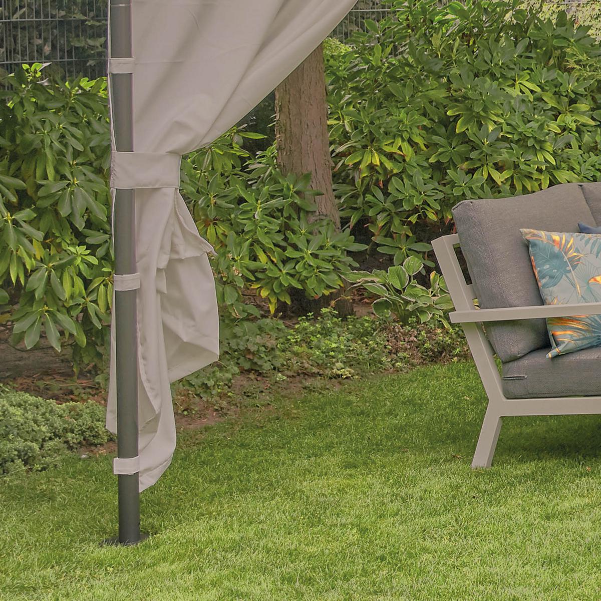 Seitenteile Berlino 400x256cm 2er-Set - Grau, KONVENTIONELL, Textil (400/256cm) - Siena Garden