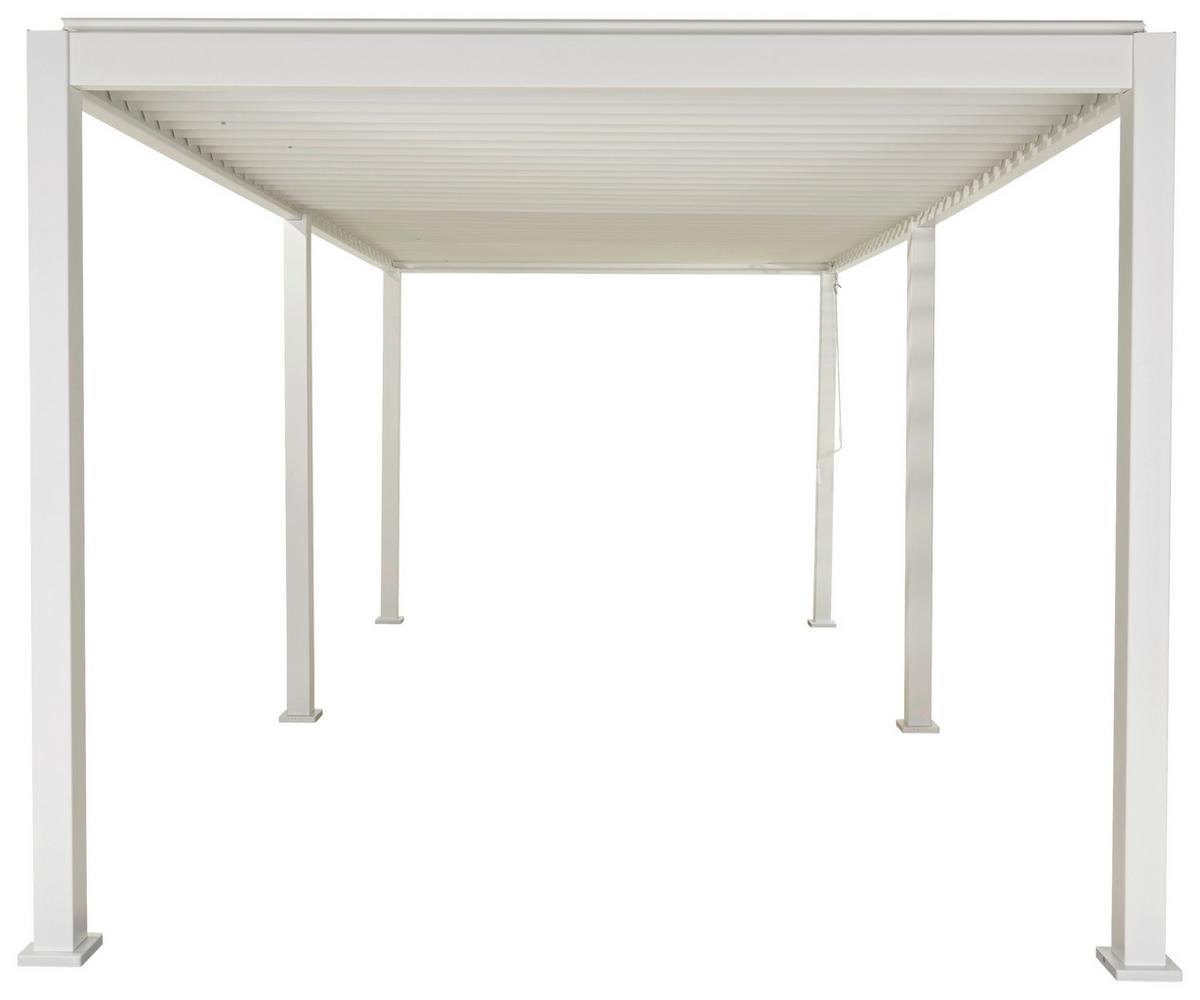 Pergola Deluxe 600x300cm Weiss - Weiß, MODERN, Metall (600/250/300cm) - Gardenson
