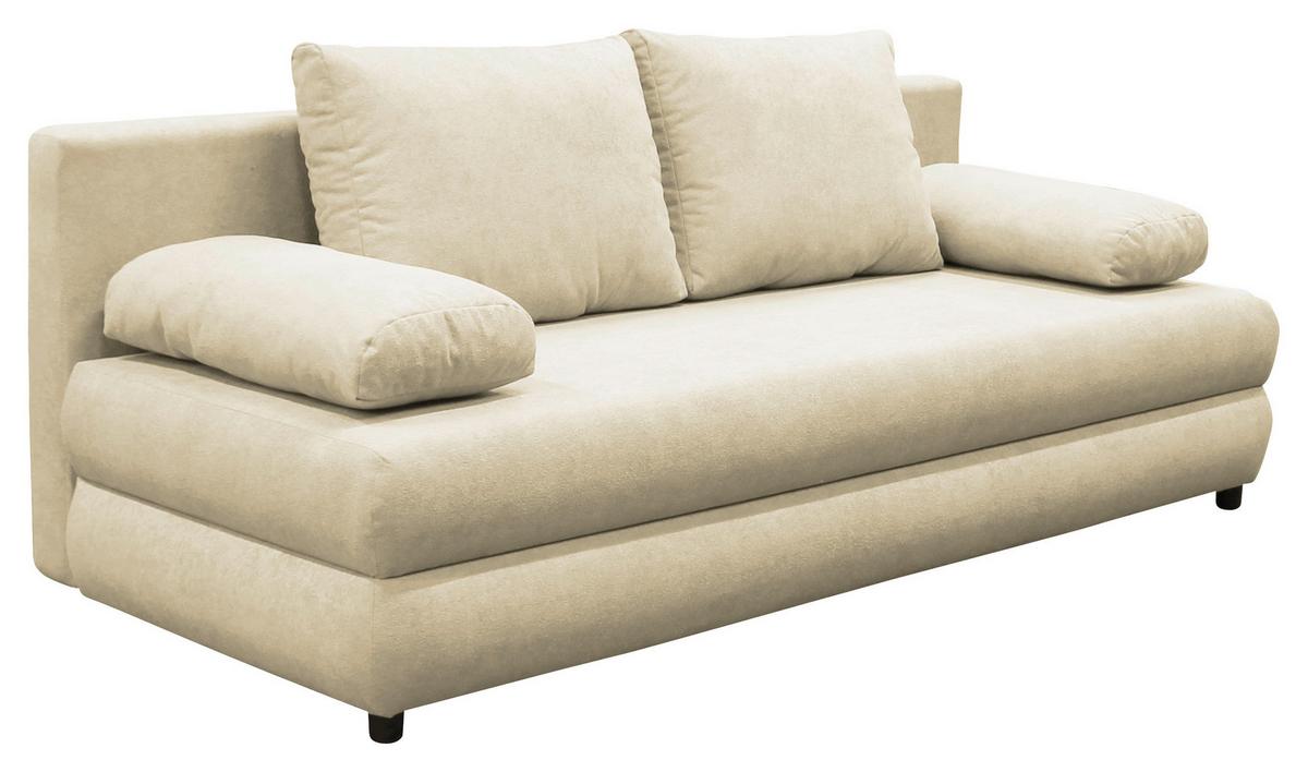 Schlafsofa Mela Beige B: 206cm - Beige/Schwarz, Design, Textil (206/87/88cm) - P & B
