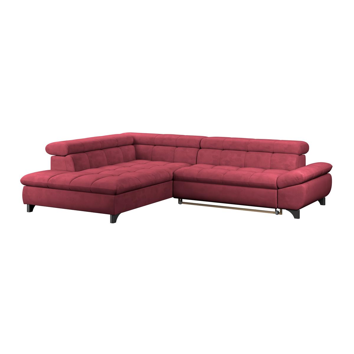 Ecksofa Gemini Chenille Rot, B: 234cm - Chromfarben/Rot, KONVENTIONELL, Textil (234/312cm)