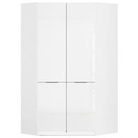 Rohová skříň MAX - bílá/šedá, Konvenční, kompozitní dřevo/plast (117/210/104cm)