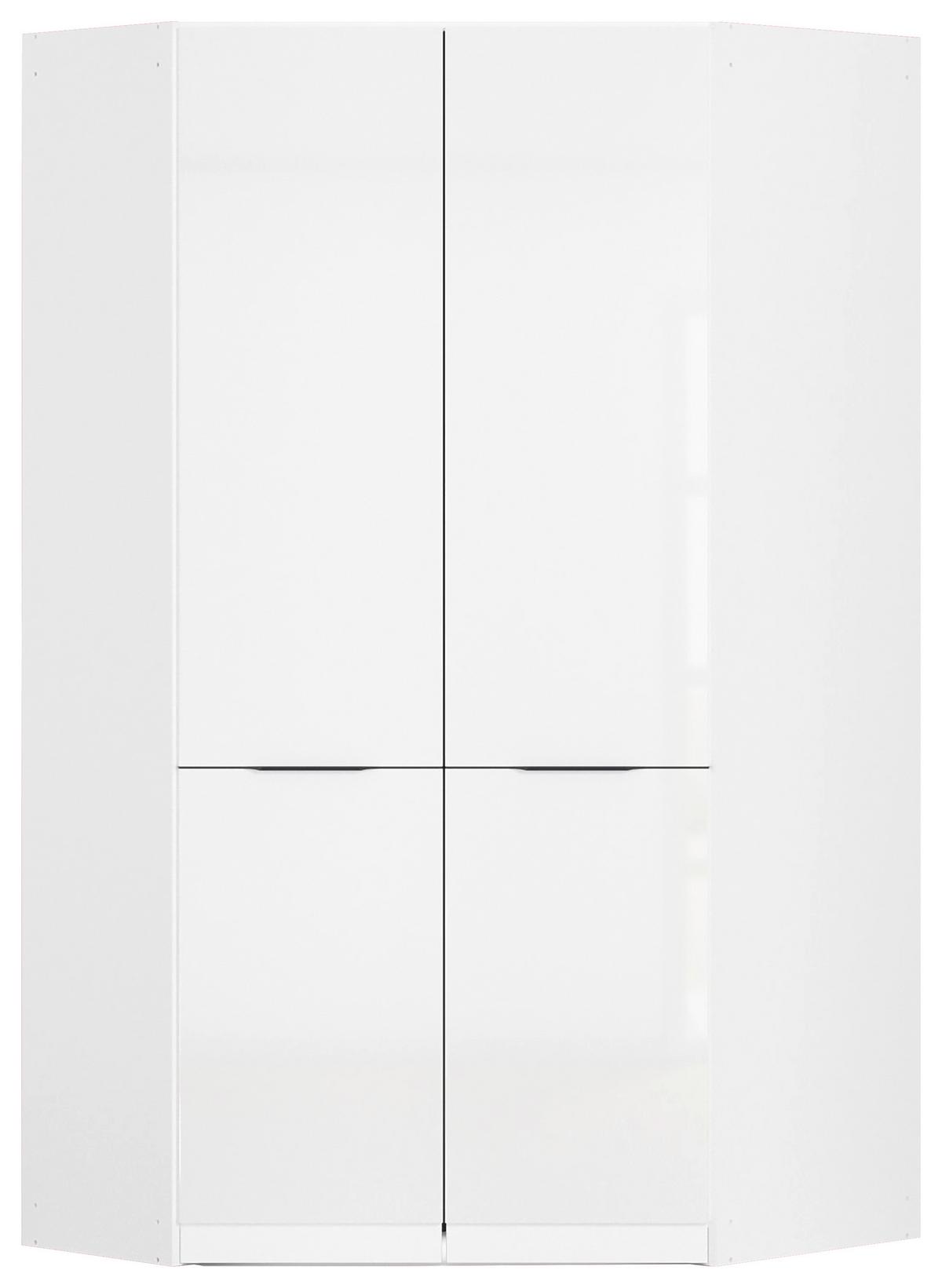 Rohová skříň MAX - bílá/šedá, Konvenční, kompozitní dřevo/plast (117/210/104cm)