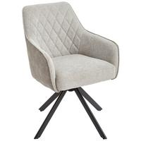 Armlehnstuhl Jule Beige/schwarz Echtholz-Beine - Beige/Schwarz, MODERN, Holz/Textil (60/87/65cm) - Livetastic