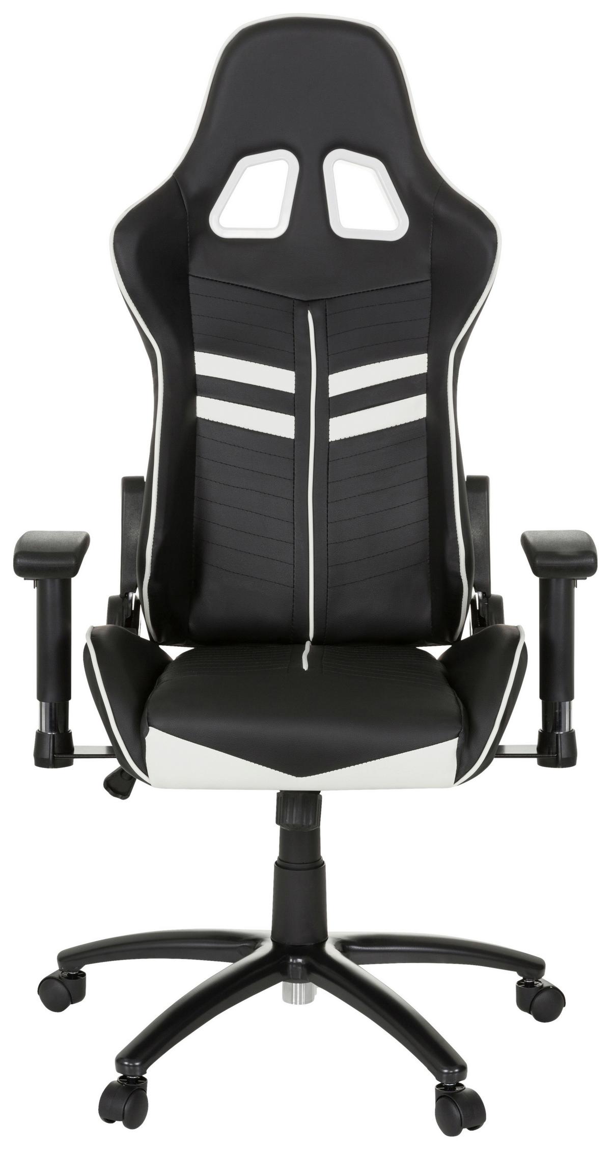 Gamingstuhl League Pro Schwarz/weiß - Schwarz/Weiß, MODERN, Kunststoff/Textil (72/138/63cm) - MID.YOU