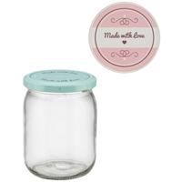 ZAVAŘOVACÍ SKLENICE ROSIE - 540ML - růžová/mátově zelená, kov/plast (540ml)