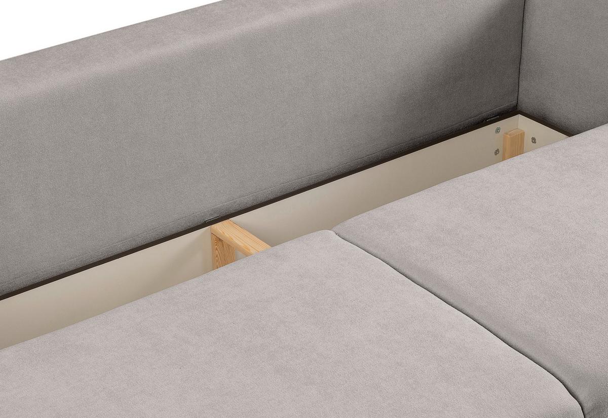 Schlafsofa Point Hellgrau B: 250cm - Hellgrau/Schwarz, Basics, Holz/Textil (250/95/99cm) - MID.YOU
