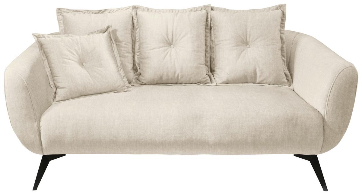 2,5-sitzer-sofa Baggio Beige, Schwarz, B: 196 Cm - Beige/Schwarz, MODERN, Textil (196/94/103cm) - Livetastic