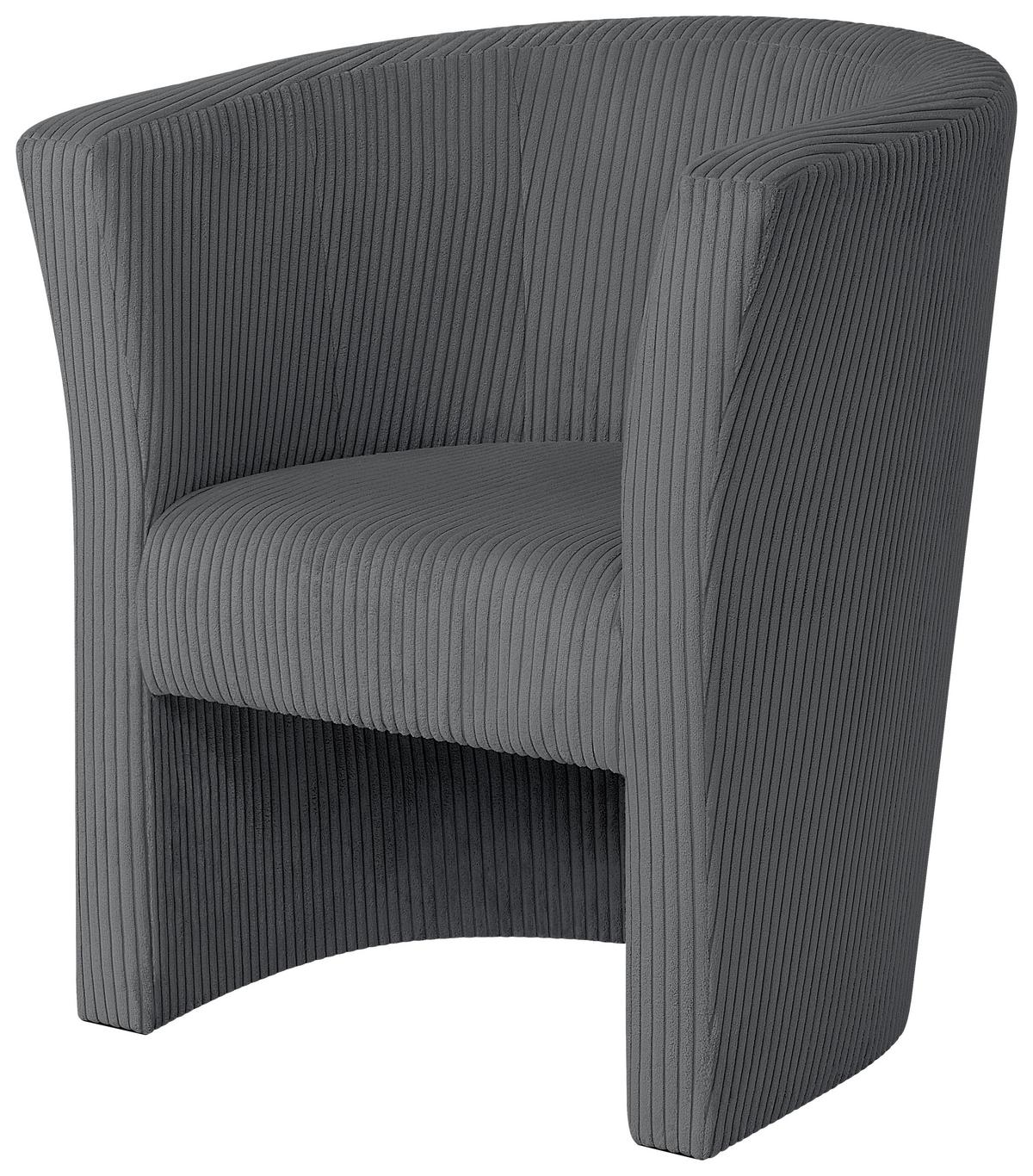 Koktailové kreslo PAUL, tmavosivý menčester ZOOM - čierna/tmavosivá, Konventionell, kompozitné drevo/textil (70/76/64cm) - P & B