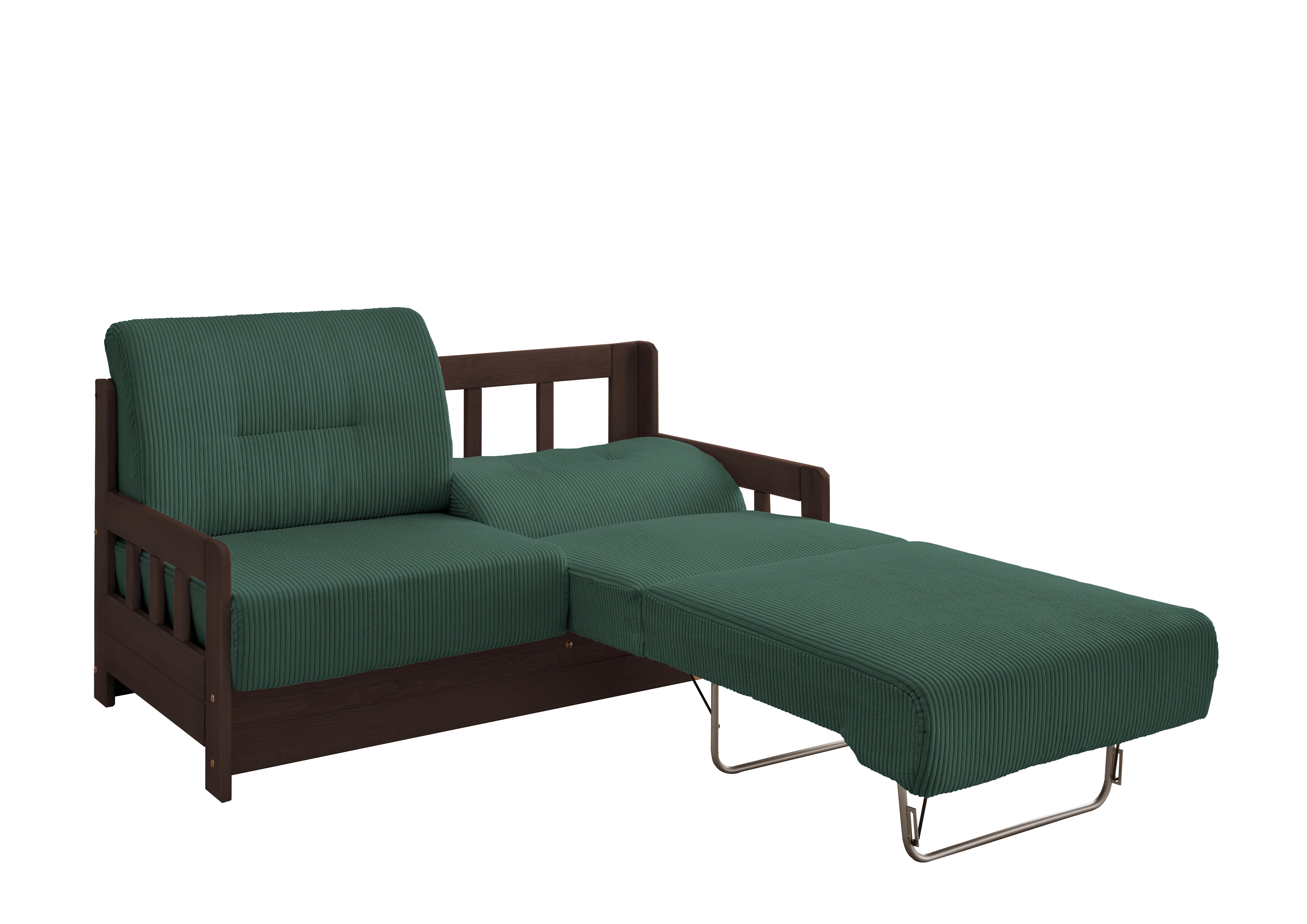 Schlafsofa Camino Nussbaumfarben/dgrün B: 154 Cm - Dunkelgrün/Nussbaumfarben, MODERN, Holz/Textil (154/88/90cm) - Livetastic