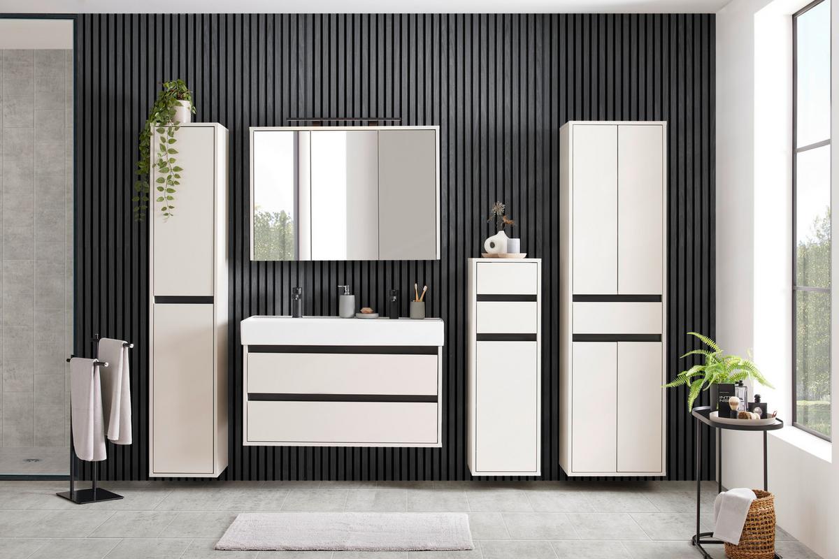 Zrcadlová skříňka SOPHIA - kašmírová, Moderní, kompozitní dřevo/sklo (100/74/17cm) - Mömax