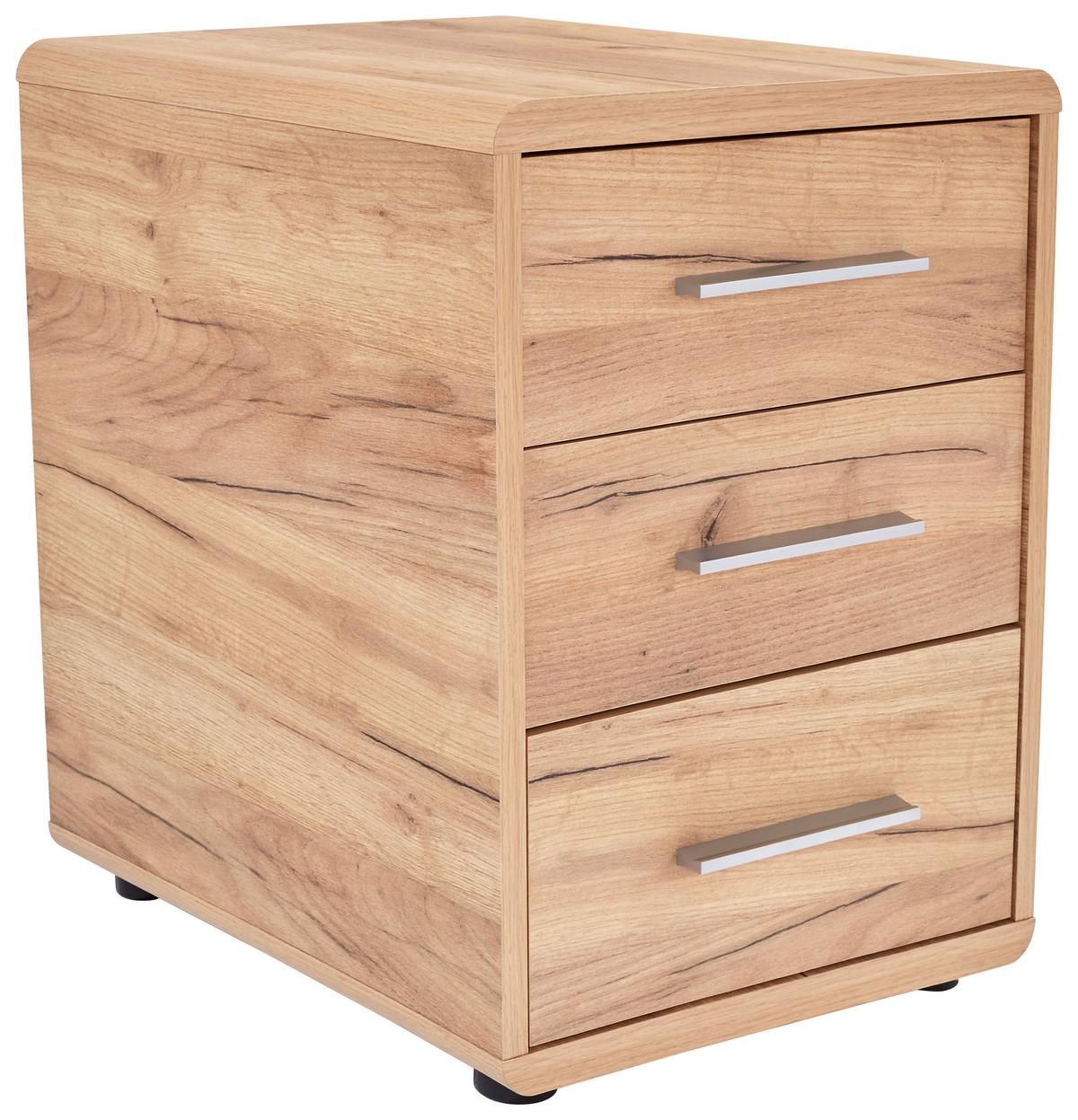 Kontejner FONTANA FTK06 - barvy dubu/černá, Moderní, kompozitní dřevo/plast (44,3/59,6/50cm)