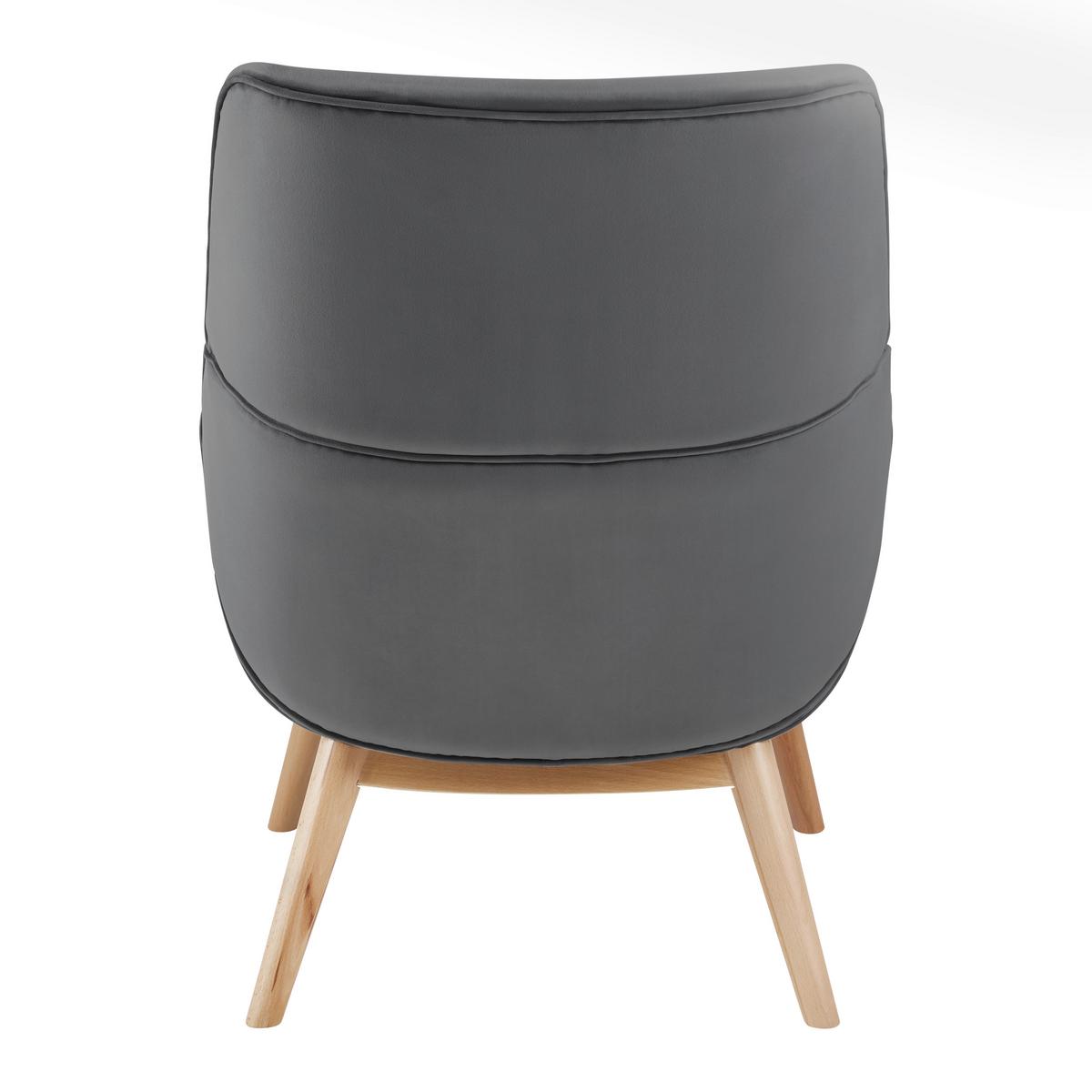 Křeslo FELIA tmavě šedá - šedá/barvy buku, Moderní, dřevo/textil (71/92,5/79cm) - Bessagi Home