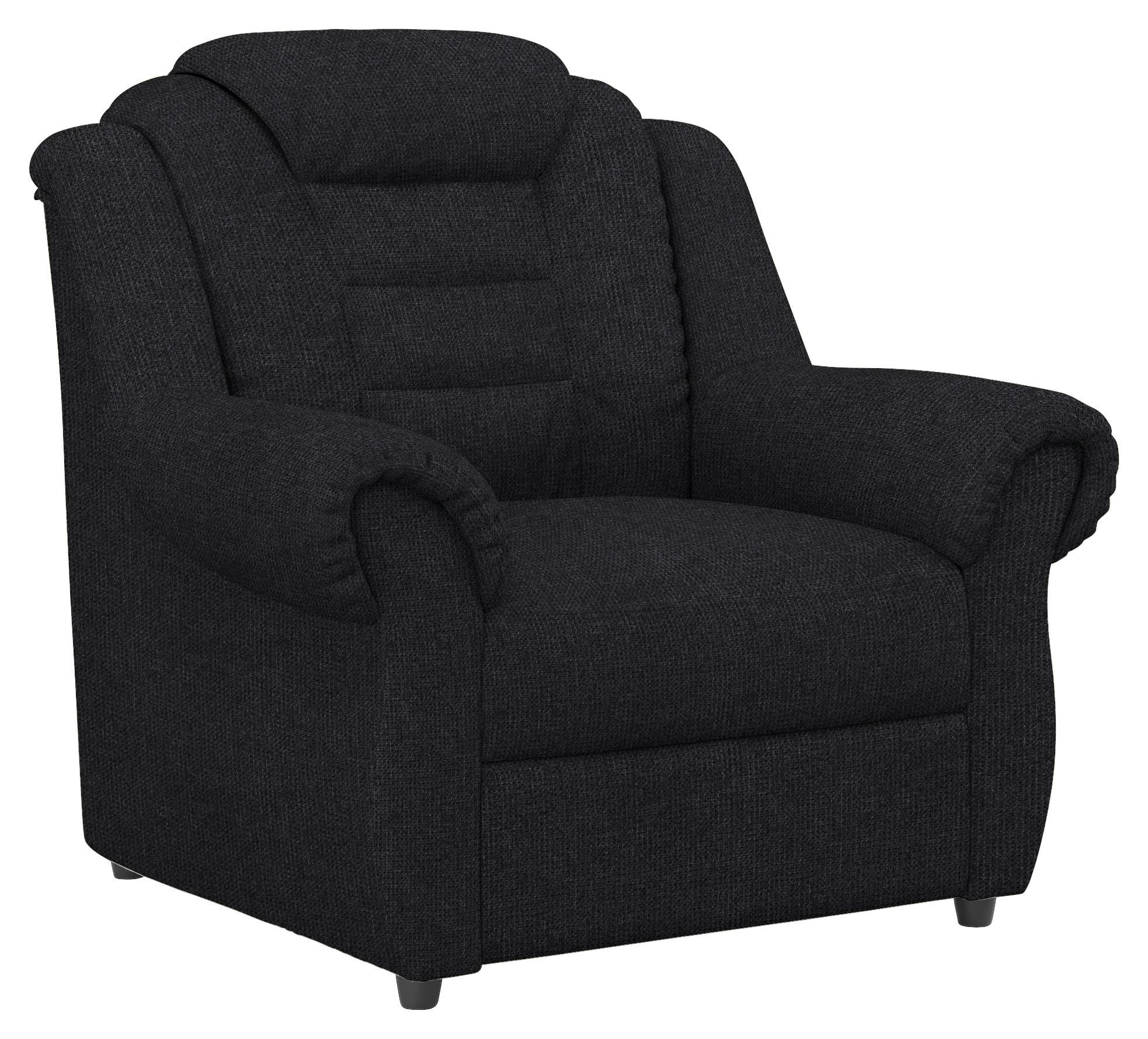 Polstersessel Boston Schwarz Chenille - Schwarz, KONVENTIONELL, Textil (104/102/101cm) - Livetastic
