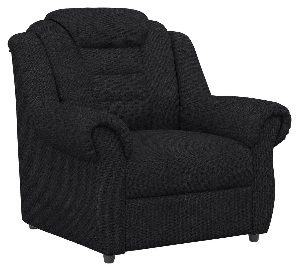 Polstersessel Boston Schwarz Chenille - Schwarz, KONVENTIONELL, Textil (104/102/101cm) - Livetastic