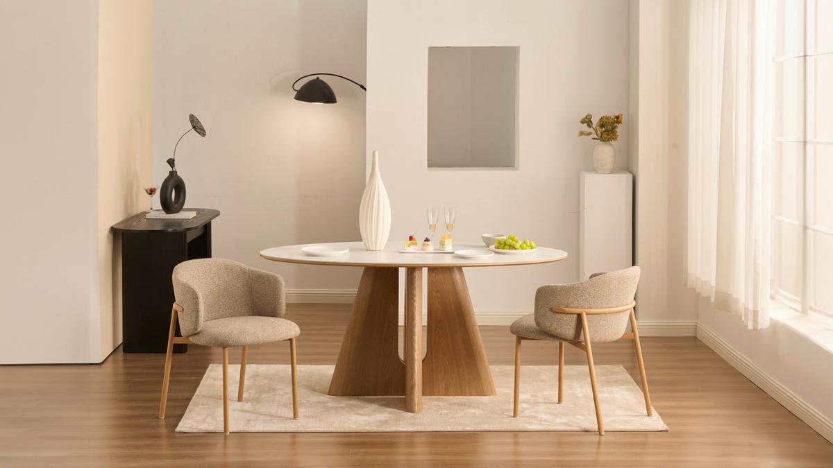 Esstisch Otis Weiß/Eichefarben D: 160 cm - Eichefarben/Weiß, MODERN, Holz/Holzwerkstoff (160/90/75cm) - Livetastic