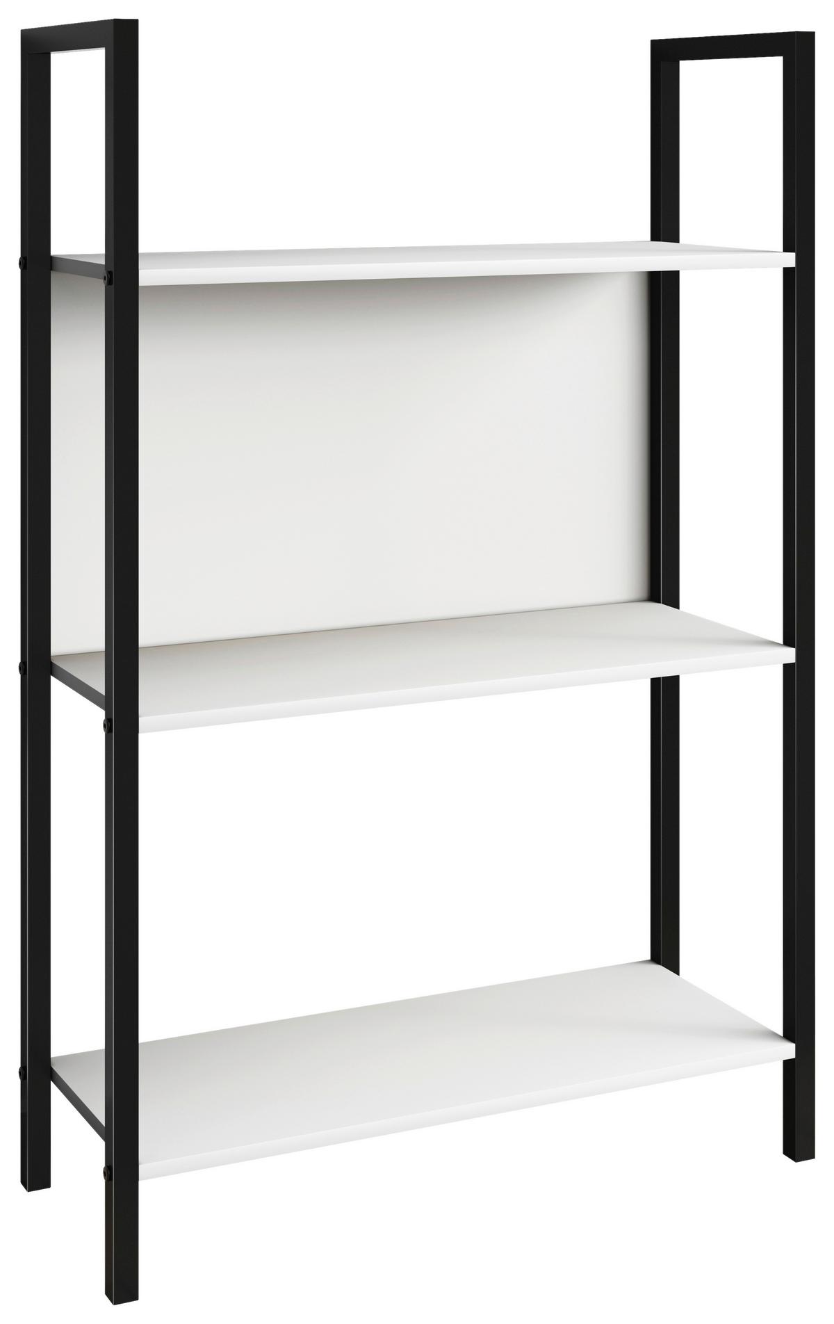 Regal Flakos Schwarz, Weiß B: 56 cm - Schwarz/Weiß, Design, Holzwerkstoff/Metall (56/100/24cm) - MID.YOU