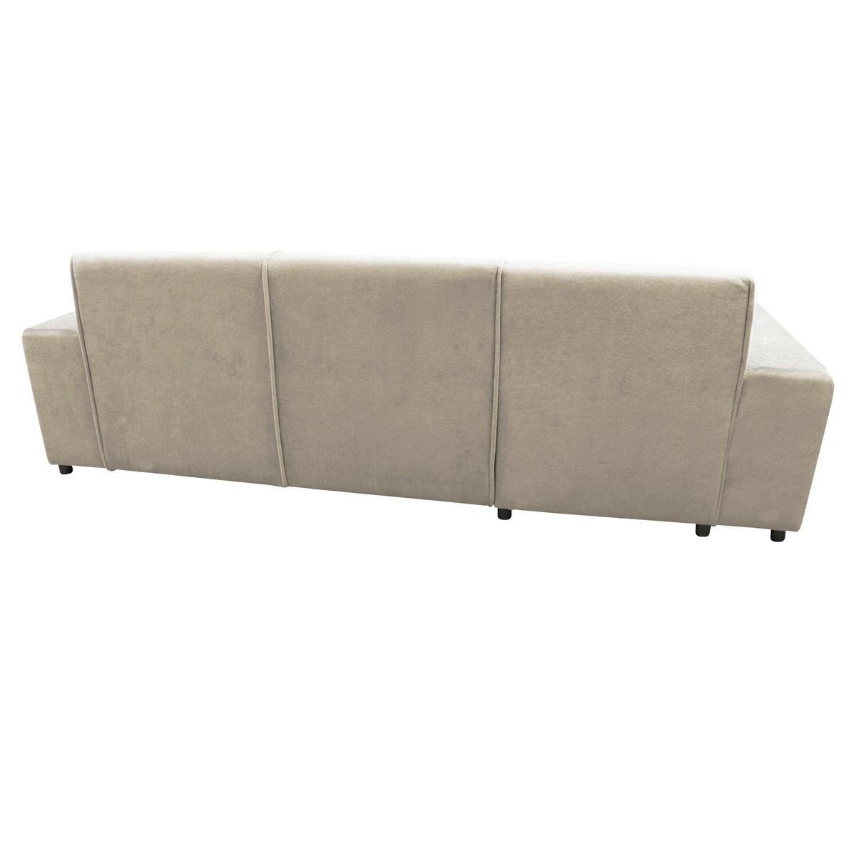 Ecksofa Classic Beige 175x270 cm - Beige/Schwarz, Design, Textil (175/270cm) - MID.YOU