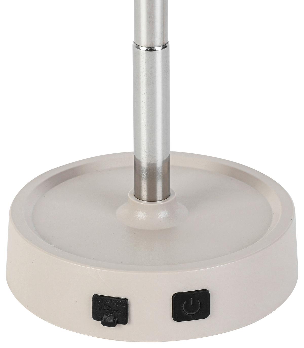 STOLNÍ LAMPA NA BATERIE KLAPPI - pískové barvy, Moderní, kov/plast (10,5/11-28cm) - Mömax