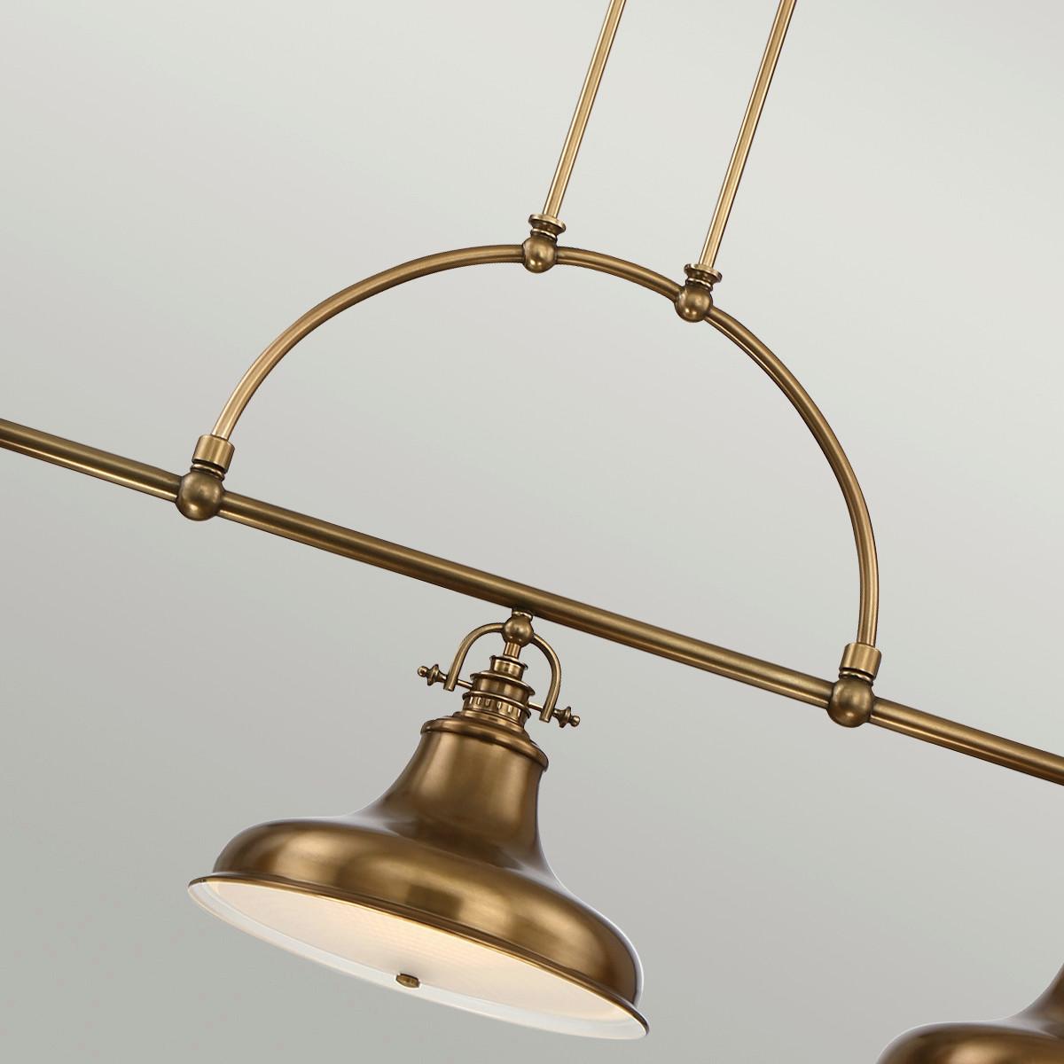Hängeleuchte H: ca. 73 cm 3-Flammig Messingfarben - Messingfarben, Design, Glas/Metall (133.3/73/34.3cm) - Elstead Lighting