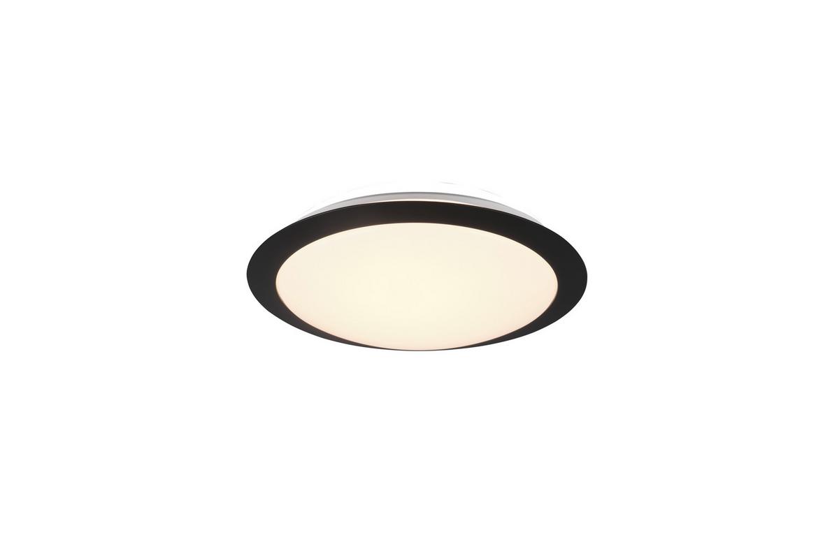 LED-Deckenleuchte Ø 29 cm, 1-Flammig, Rund - Schwarz/Weiß, Basics, Kunststoff (29/8cm) - Trio Leuchten