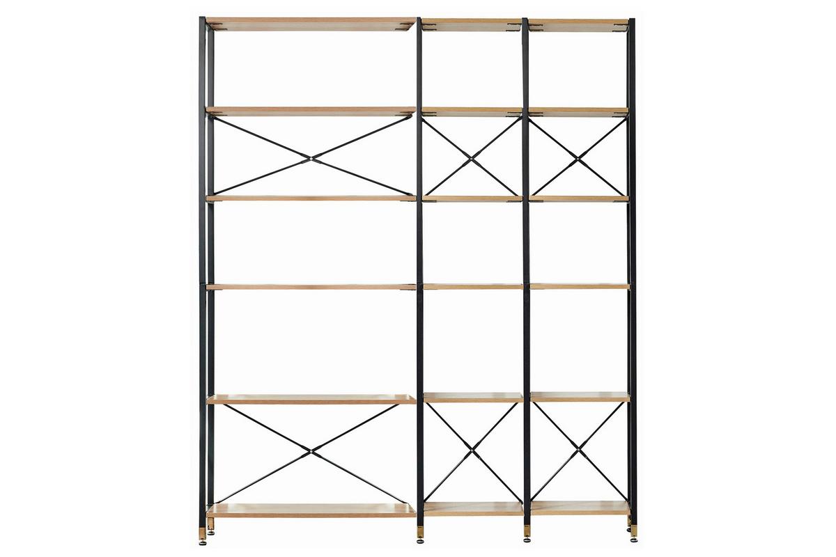 Regal Naturfarben/schwarz B: 170 Cm - Schwarz/Naturfarben, Design, Holzwerkstoff/Metall (170/210/30cm) - Livetastic