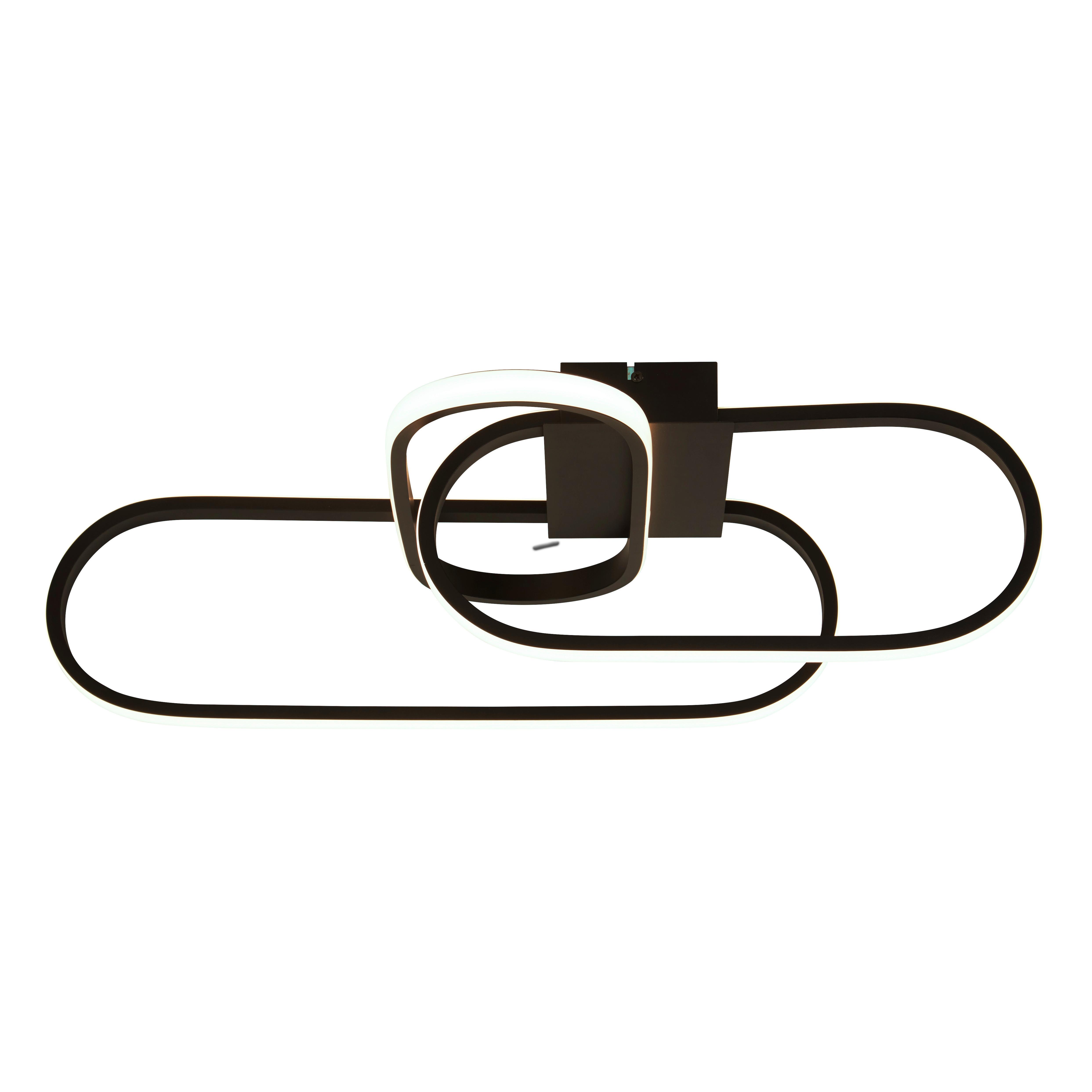 LED-Deckenleuchte Clip 61774bk - Schwarz/Weiß, Design, Kunststoff/Metall (65/38,5/18cm)