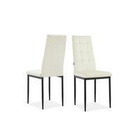 Stuhl-Set Becca Creme Gepolstert 2er Set - Creme/Schwarz, Design, Textil/Metall (42/98/53cm) - MID.YOU