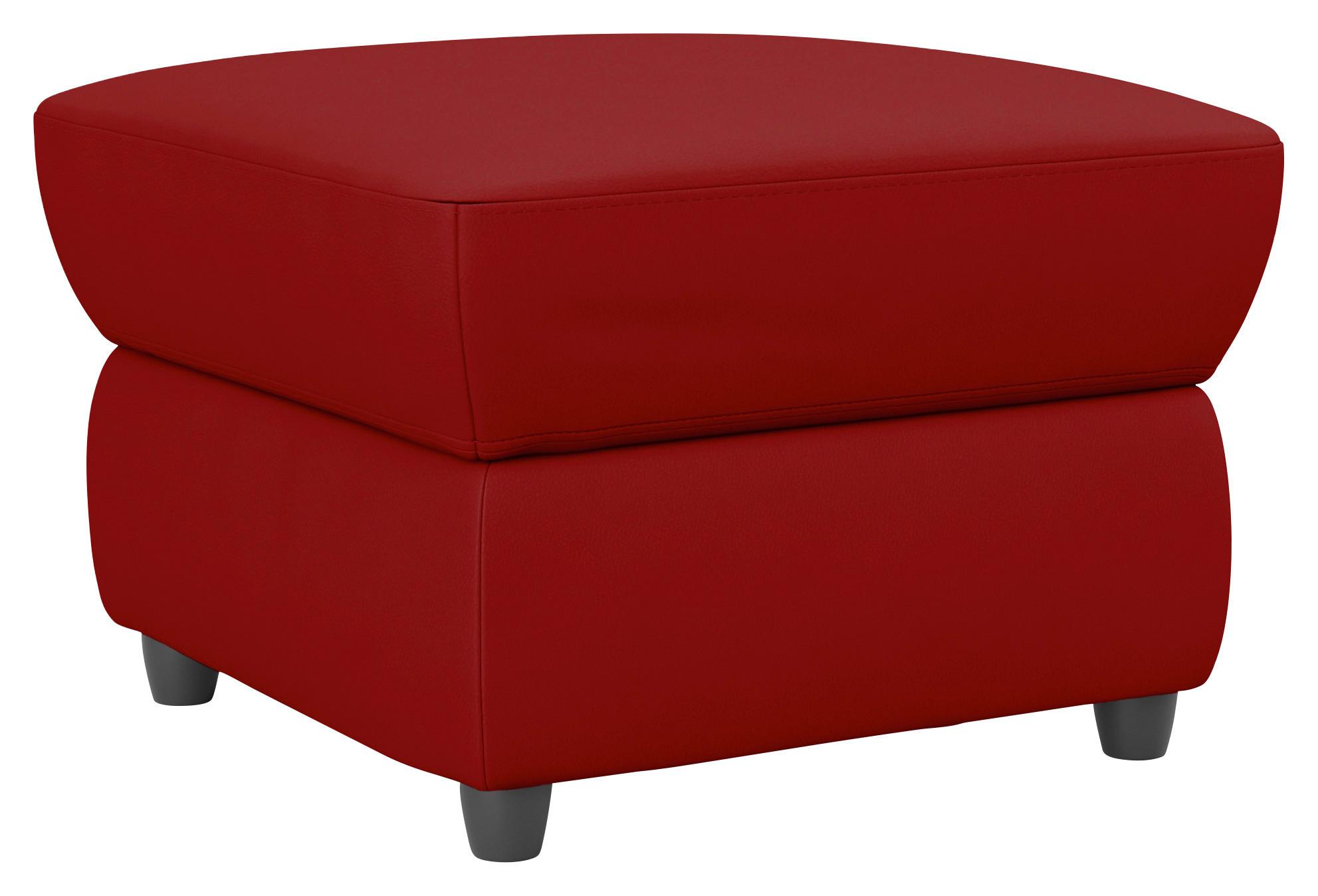 Polsterhocker Boston Rot Lederlook - Rot/Schwarz, KONVENTIONELL, Textil (68/45/68cm) - Livetastic