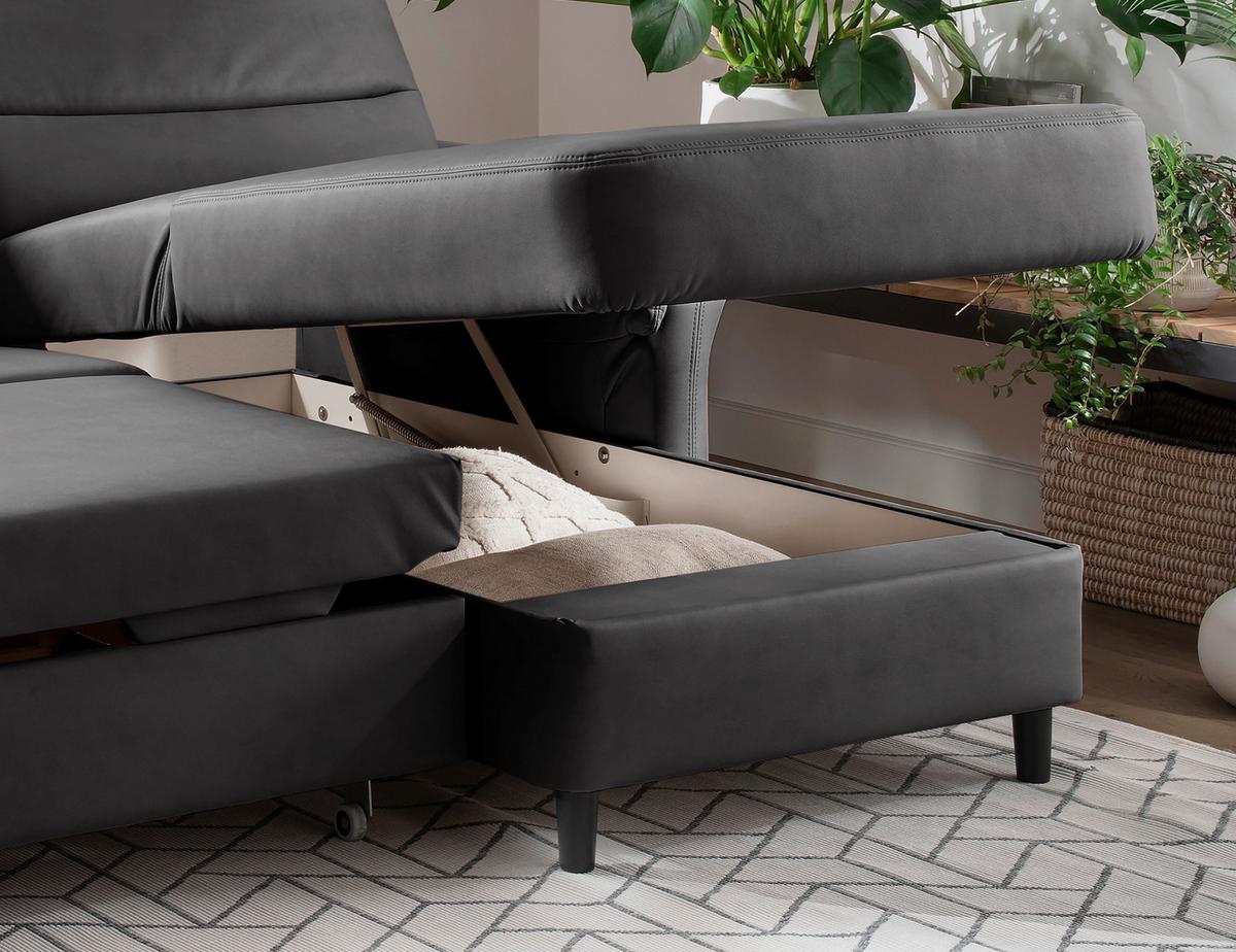 Ecksofa Cavoli, Schwarz S: 279x176 cm - Schwarz, MODERN, Textil (279/176cm) - Livetastic