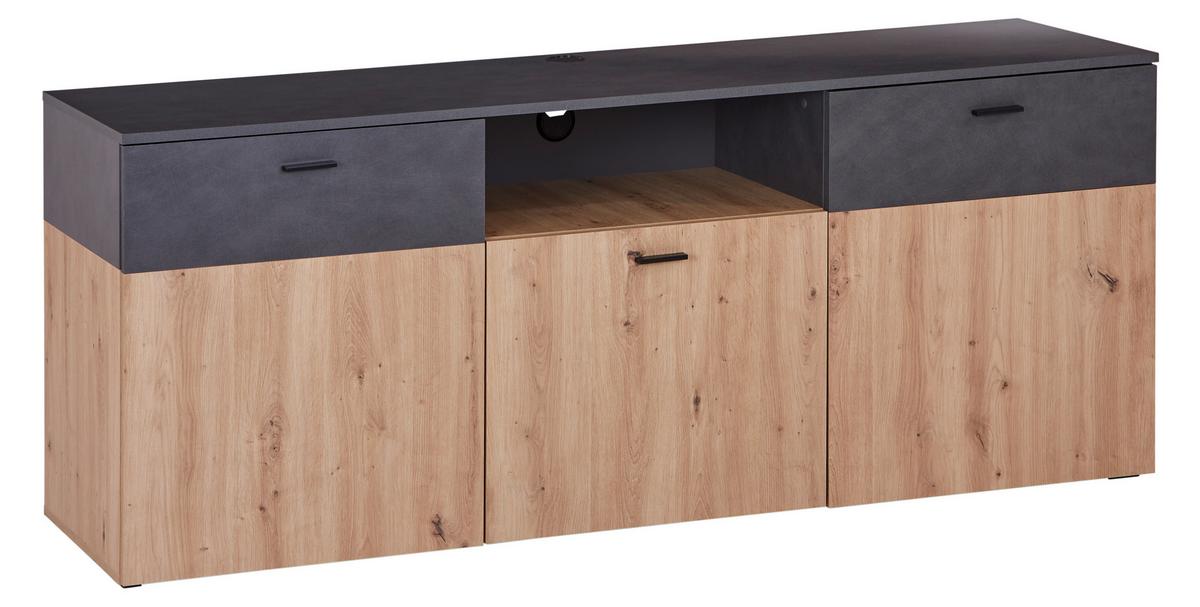 TV-Lowboard Duos B: 180 cm Eiche Artisan - Eiche Artisan, MODERN, Holzwerkstoff (180/70/45cm)