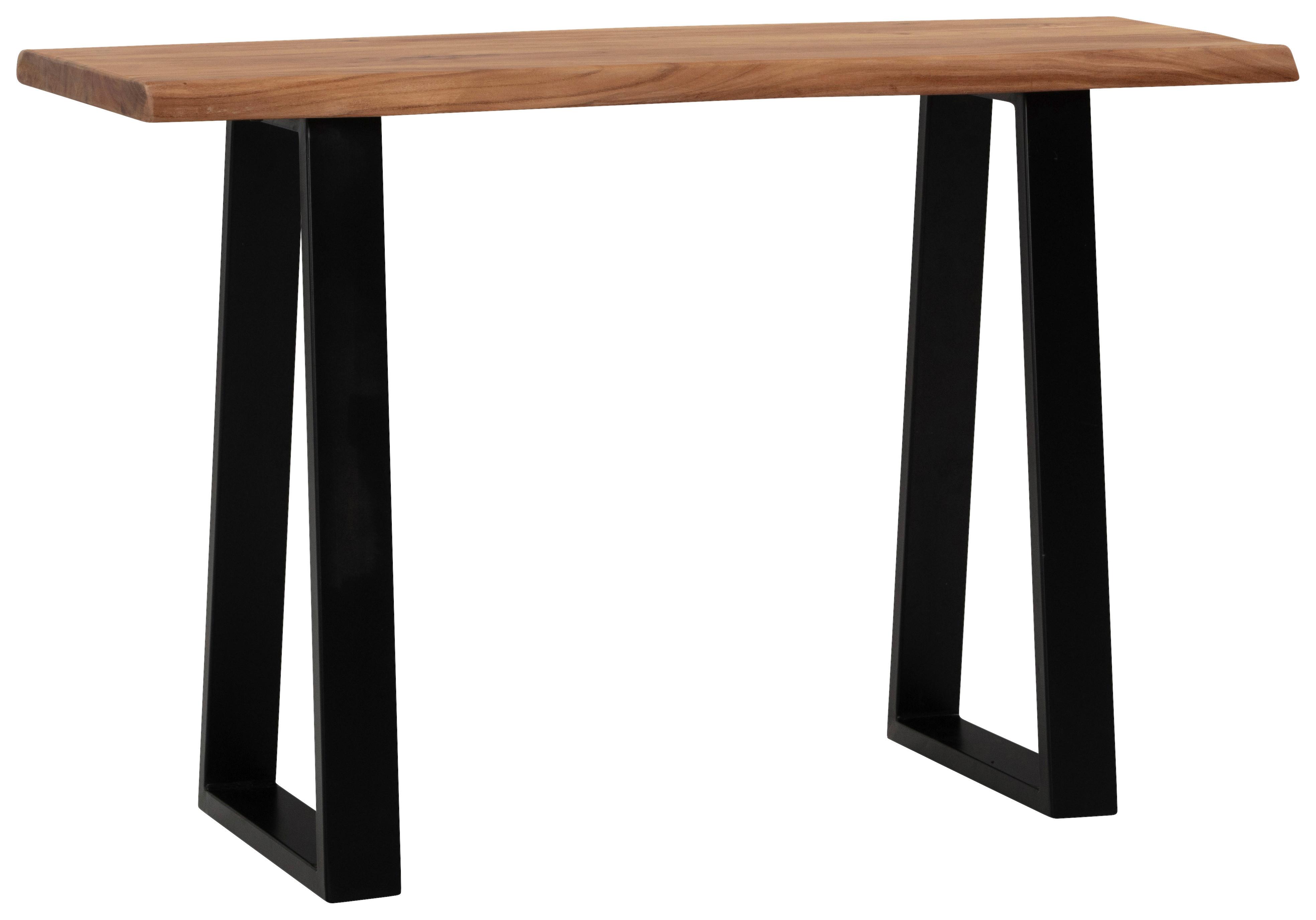 Schreibtisch B 41cm H 76,5cm Wl7.240 Akazie Massiv - Schwarz/Akaziefarben, MODERN, Holz/Metall (118/41/76,5cm) - MID.YOU