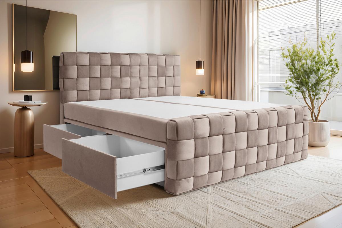 Boxbett Zante Beige, Lf: 180x200 cm - Beige, MODERN, Textil (180/200cm) - Livetastic