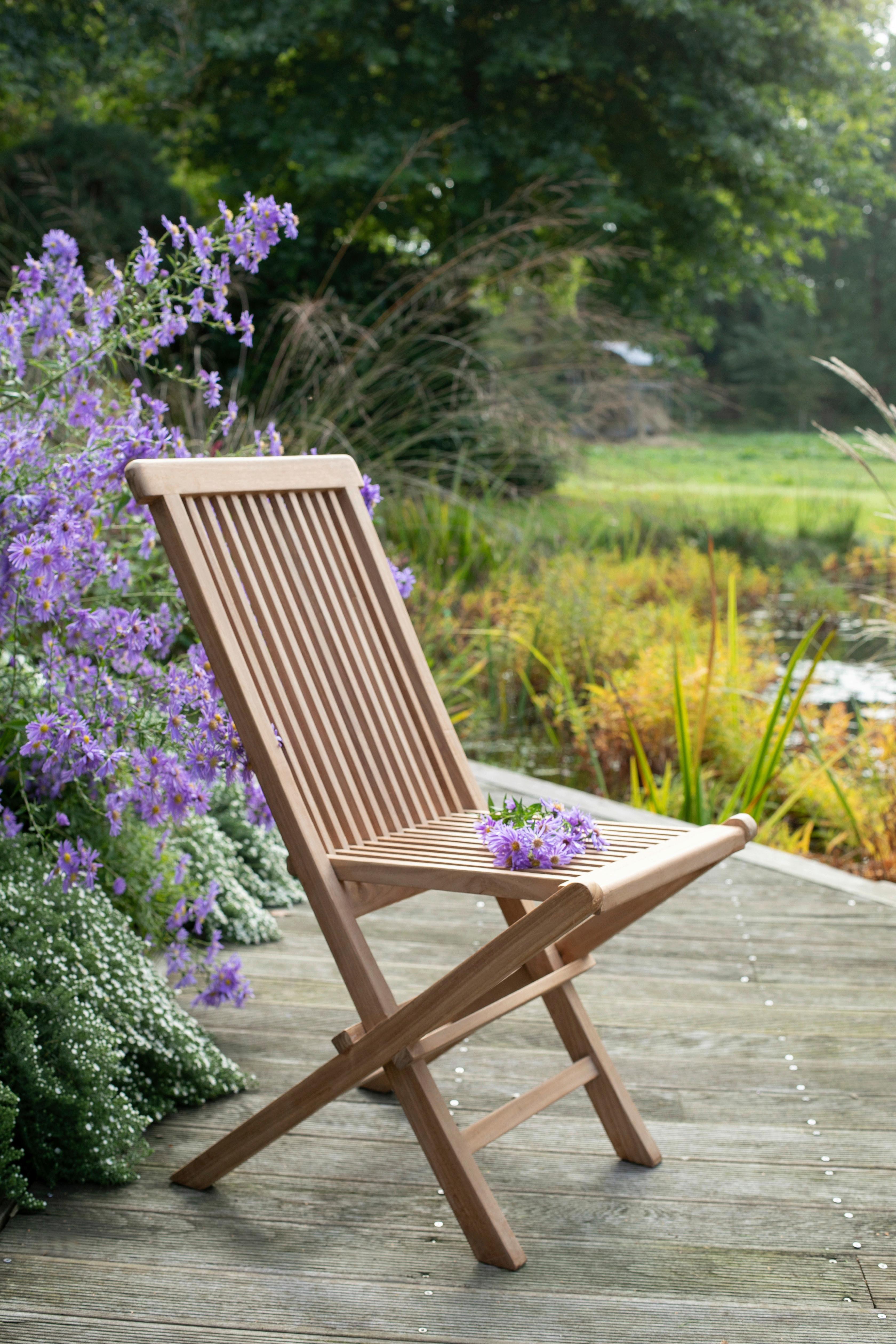 Gartenstuhl Klappbar, Woodie aus Teakholz - Teakfarben, Basics, Holz (47/89/62cm)
