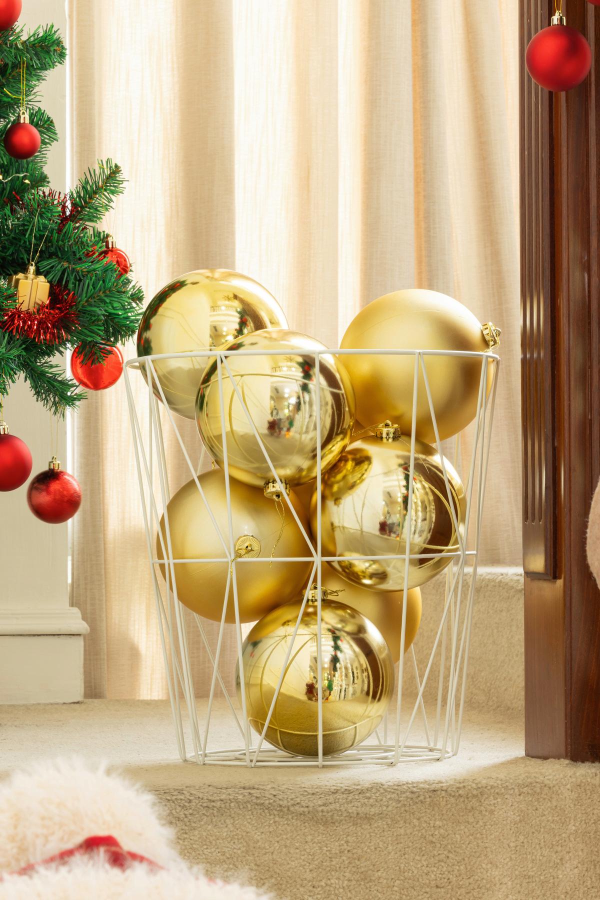 Christbaumkugel Kunststoff Silberfarben Handmade - Goldfarben, KONVENTIONELL, Kunststoff (15cm) - Luca Bessoni