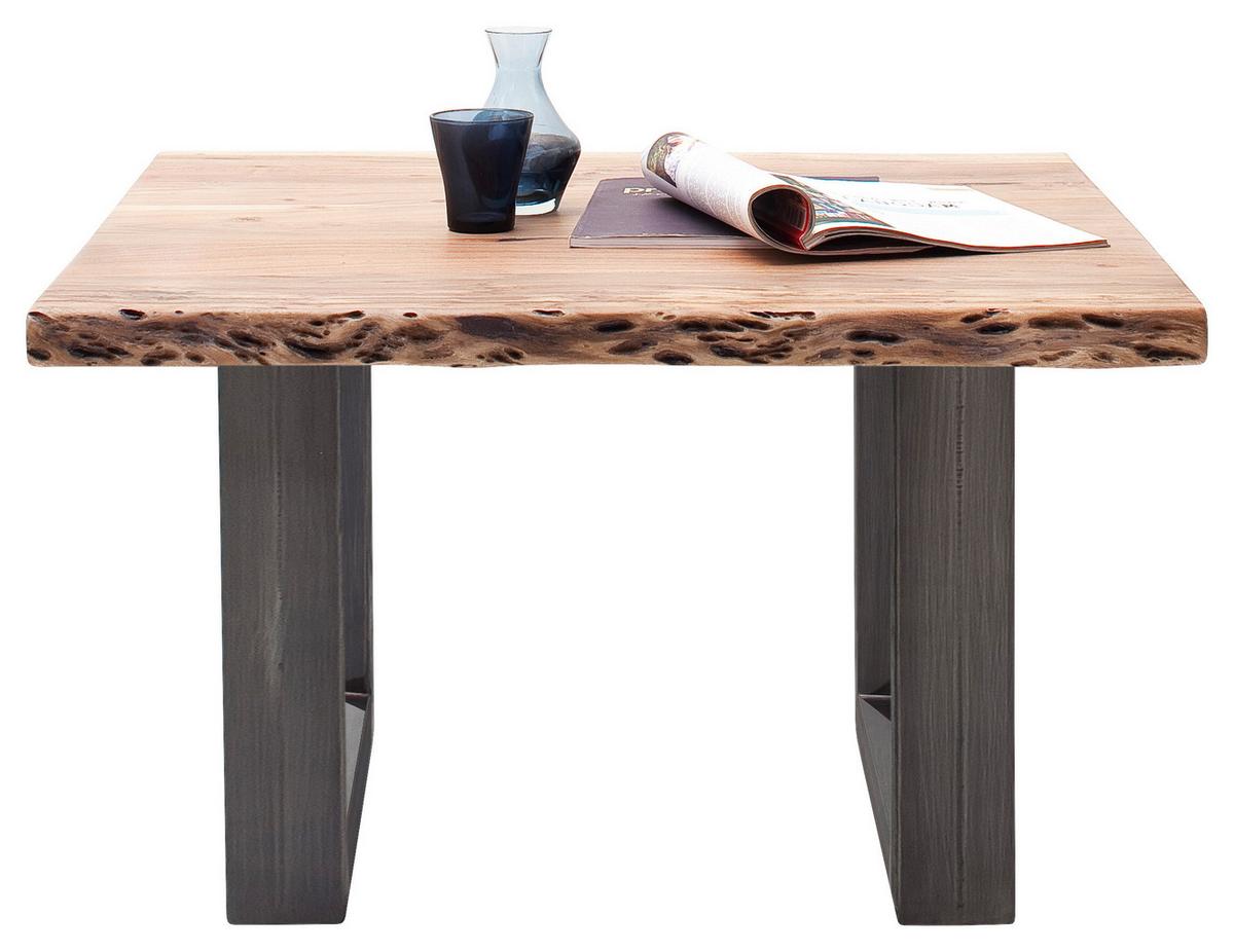 Couchtisch Holz mit Massiver Tischplatte Cartagena, Akazie - Akaziefarben/Nickelfarben, MODERN, Holz/Metall (75/45/75cm)