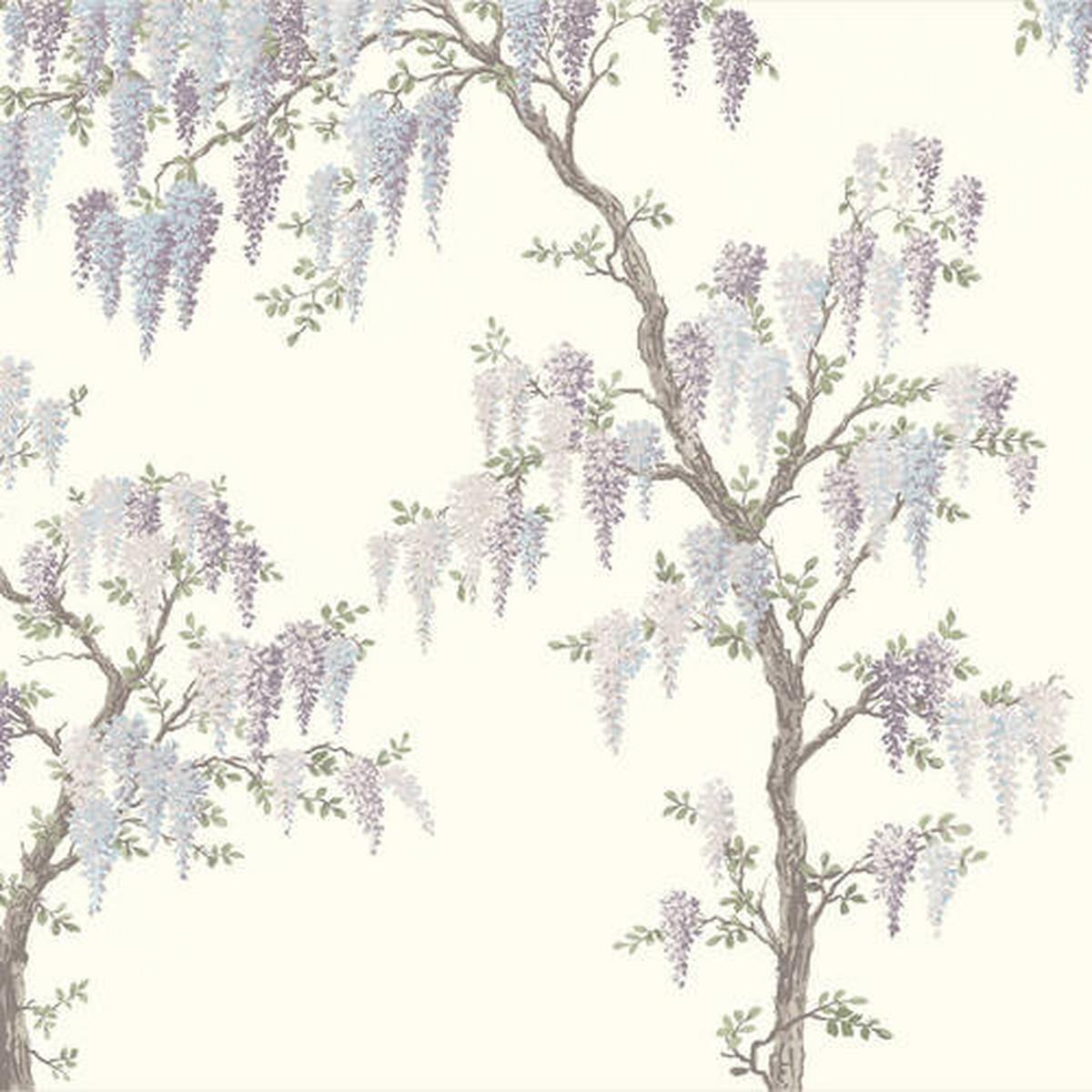 Fototapete Wisteria Garden - Silberfarben/Multicolor, Trend, Papier/Kunststoff (280/300cm)