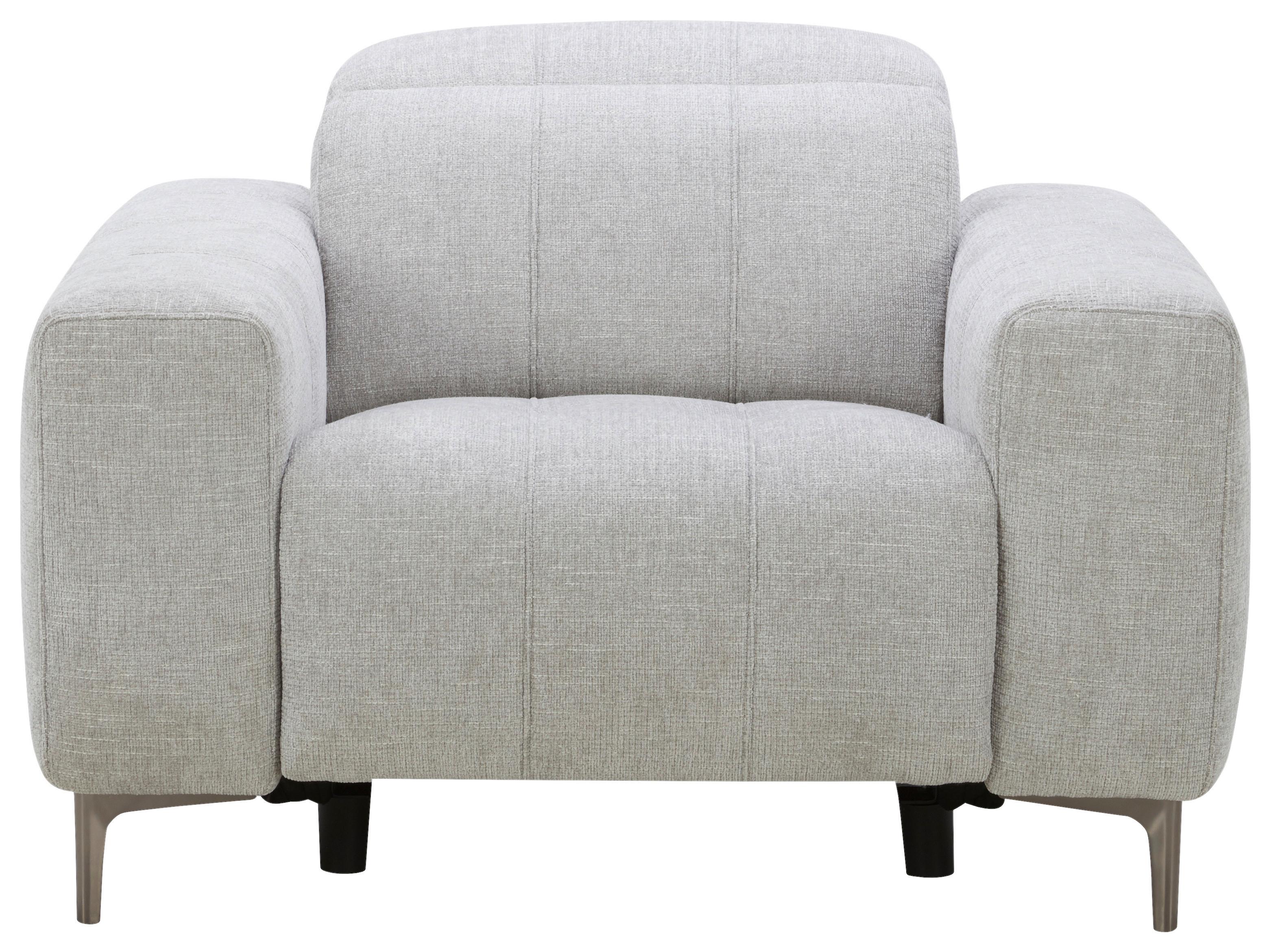 Kreslo ALVARO, sivý zamat, relax.funkcia - sivá/svetlosivá, Modern, kov/drevo (115/79/109cm) - Mömax