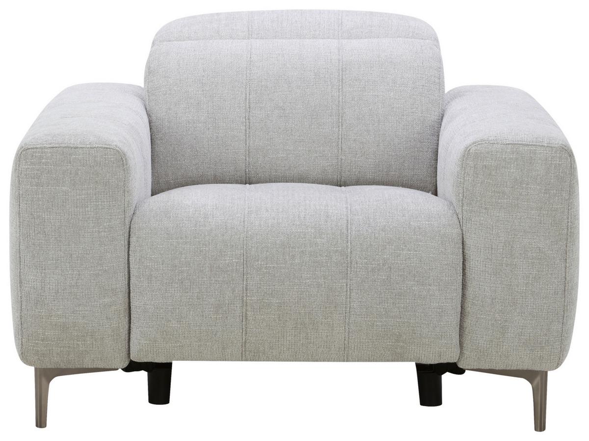 Kreslo ALVARO, sivý zamat, relax.funkcia - sivá/svetlosivá, Modern, kov/drevo (115/79/109cm) - Mömax