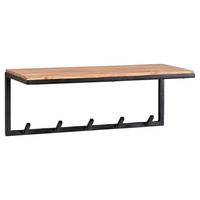 Wandgarderobe Akazie Massiv, B: 70cm - Akaziefarben, MODERN, Holz/Metall (70/27/30cm) - MID.YOU