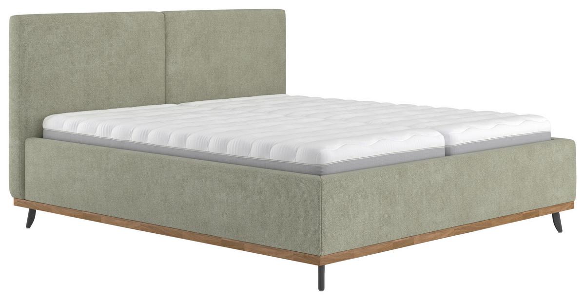 POSTEĽ EMILY - čierna/zelená, Konventionell, kompozitné drevo/textil (180/200cm) - Premium Living