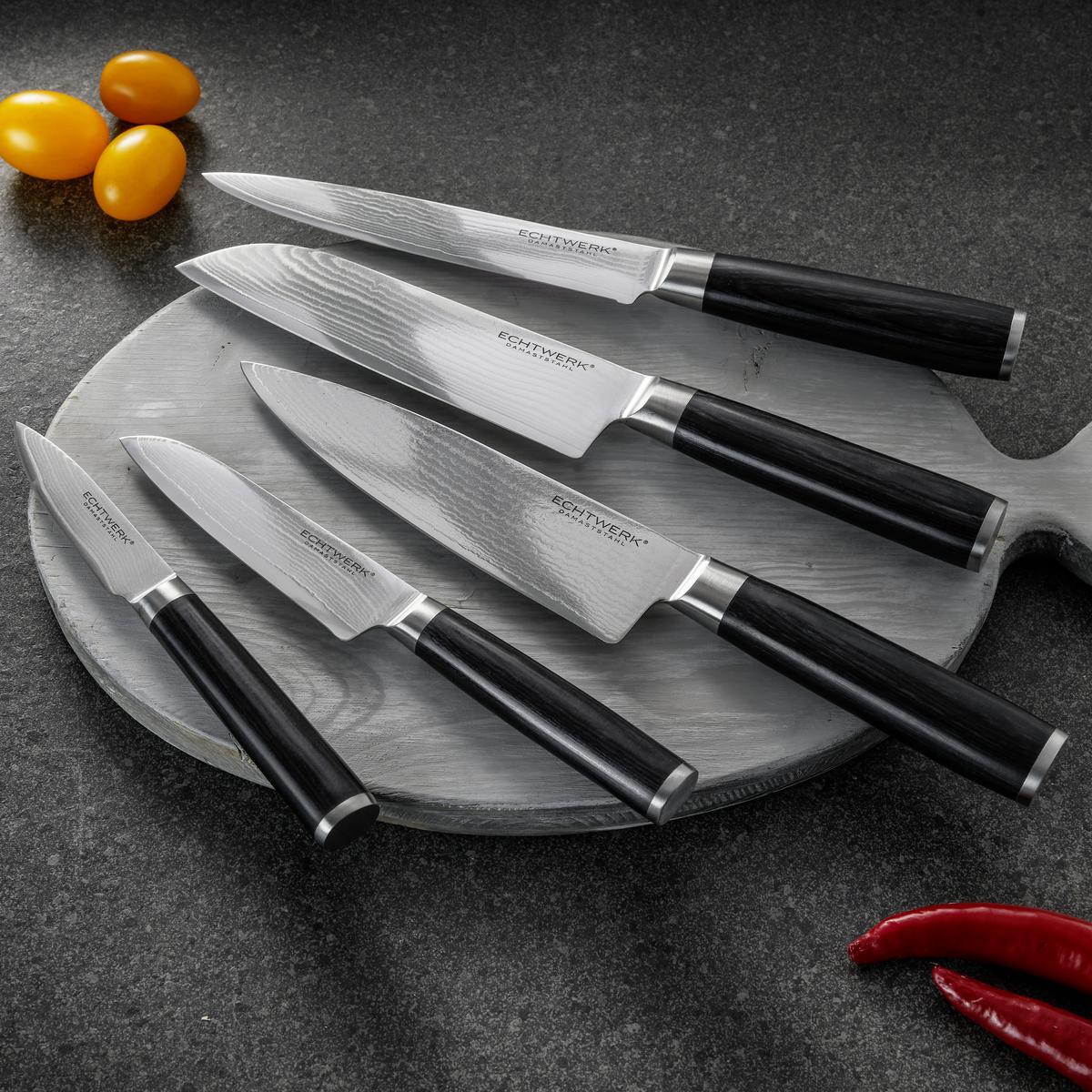 Santokumesser Echtwerk Damaszener - Edelstahlfarben, MODERN, Metall (23cm) - Echtwerk