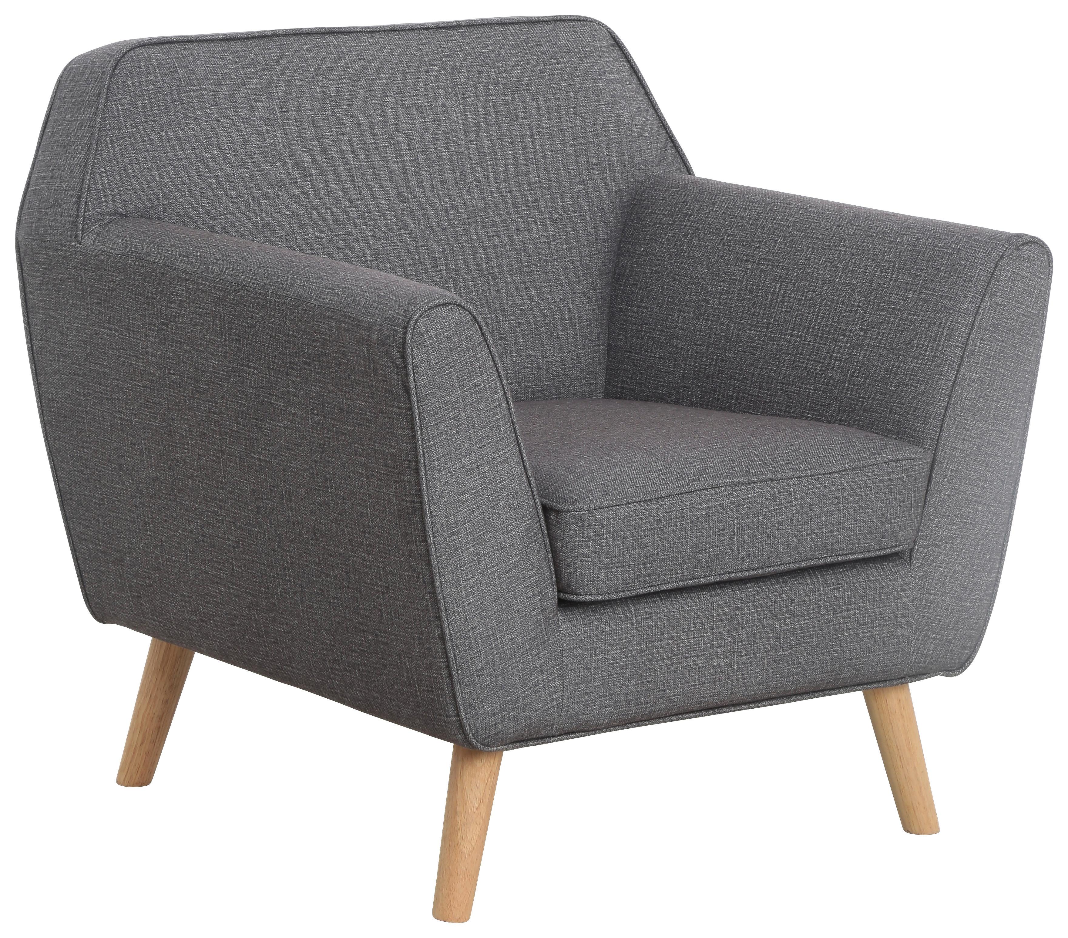 Fotel Lara - sötétszürke, Konventionell, textil/fa (88,5/83/79cm) - P & B
