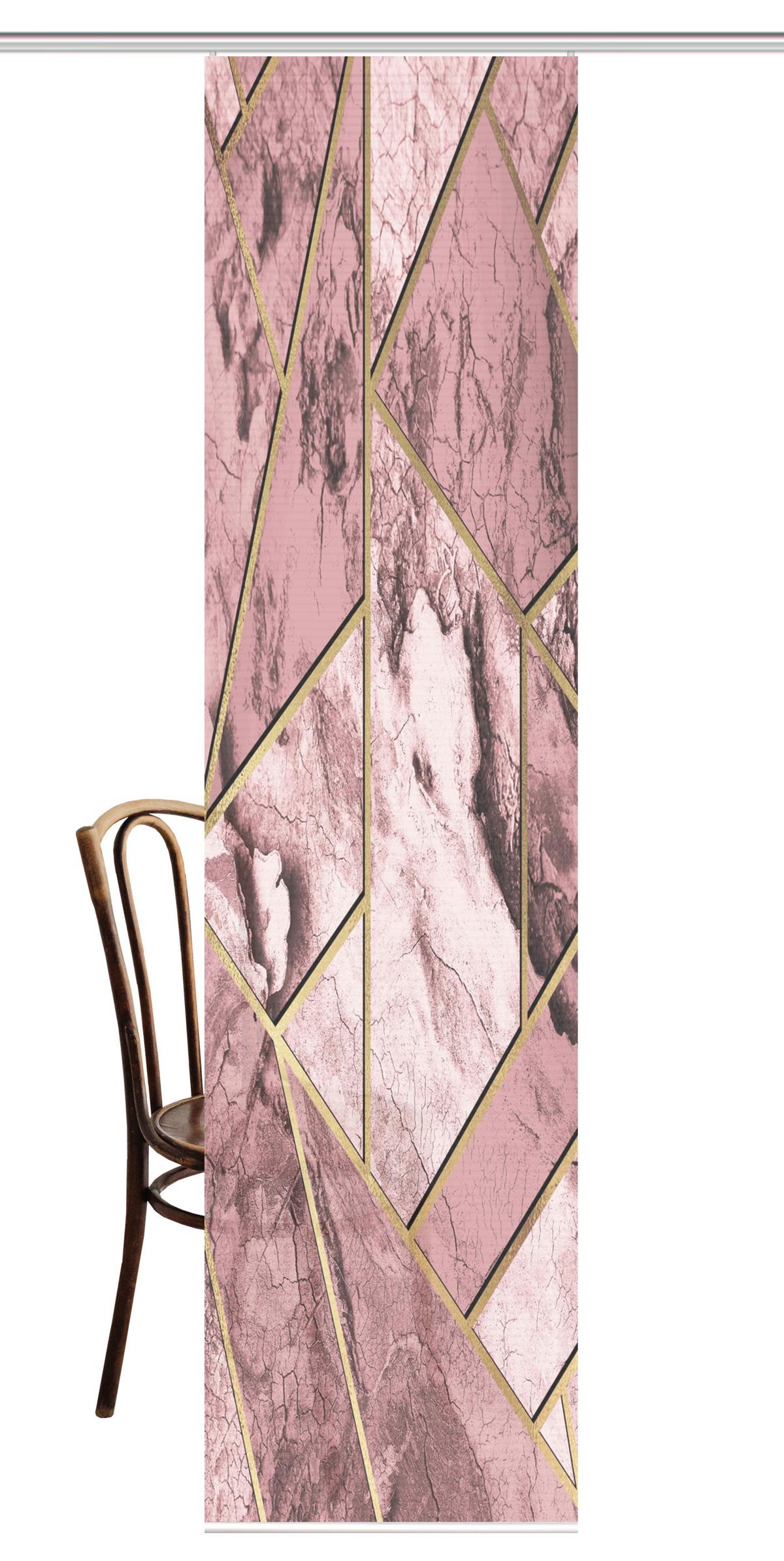 Flächenvorhang Signum - Rosa, Natur, Textil (60/245cm)