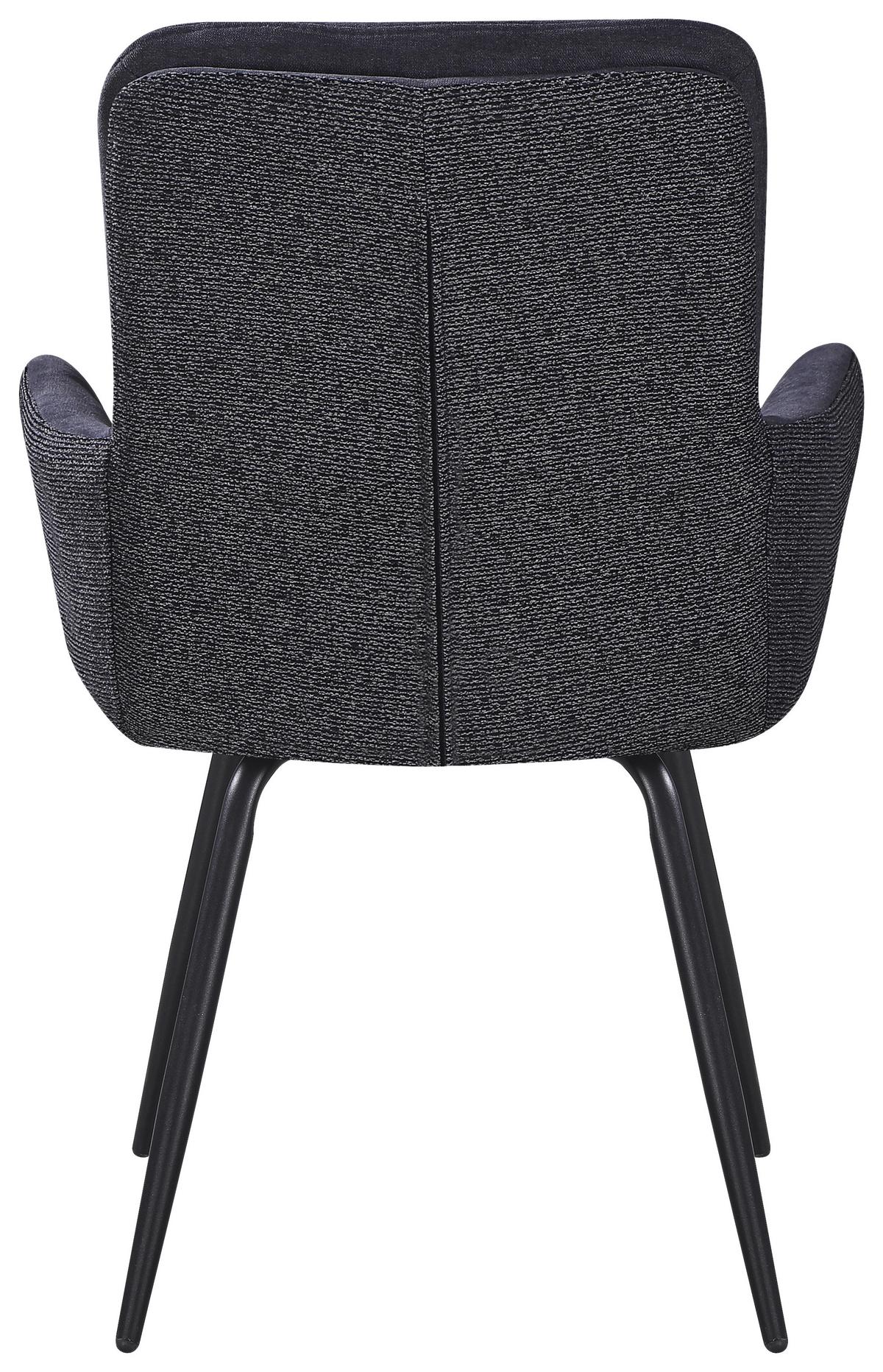 ŽIDLE S PODRUČKAMI NOVA - šedá/černá, Moderní, kov/textil (61/89/67cm) - Premium Living