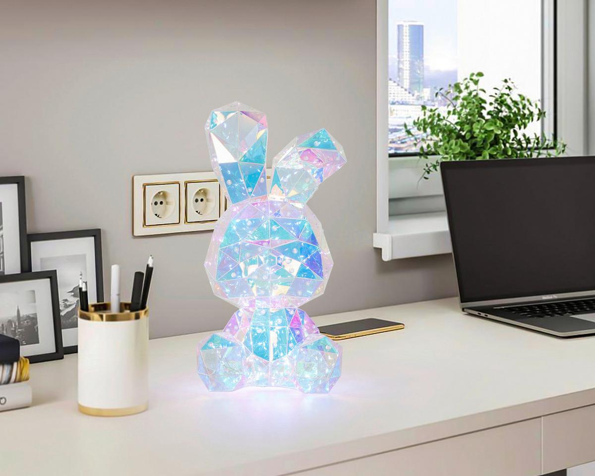 Led-dekoleuchte Bunny - Transparent, MODERN, Kunststoff (20/20/41cm) - BUNINO