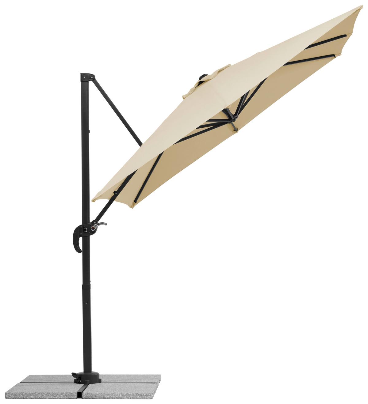 Ampelschirm Rhodos Junior Bxhxt: 300x239x230 Cm Naturfarben - Anthrazit/Naturfarben, Basics, Textil/Metall (300/239/230cm) - Schneider